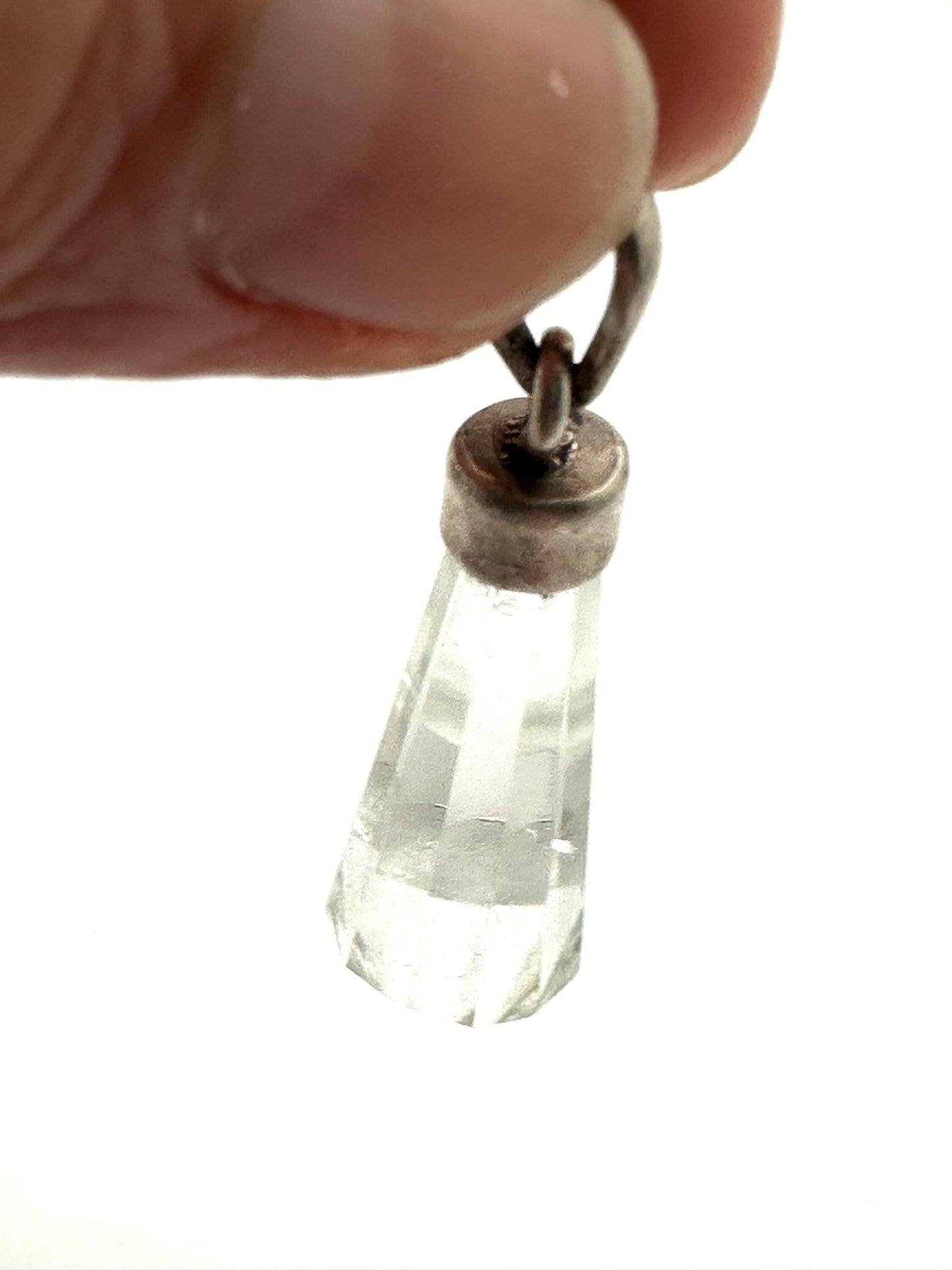 Quartz crystal pendant,point pendant ,handcrafted,sterling silver