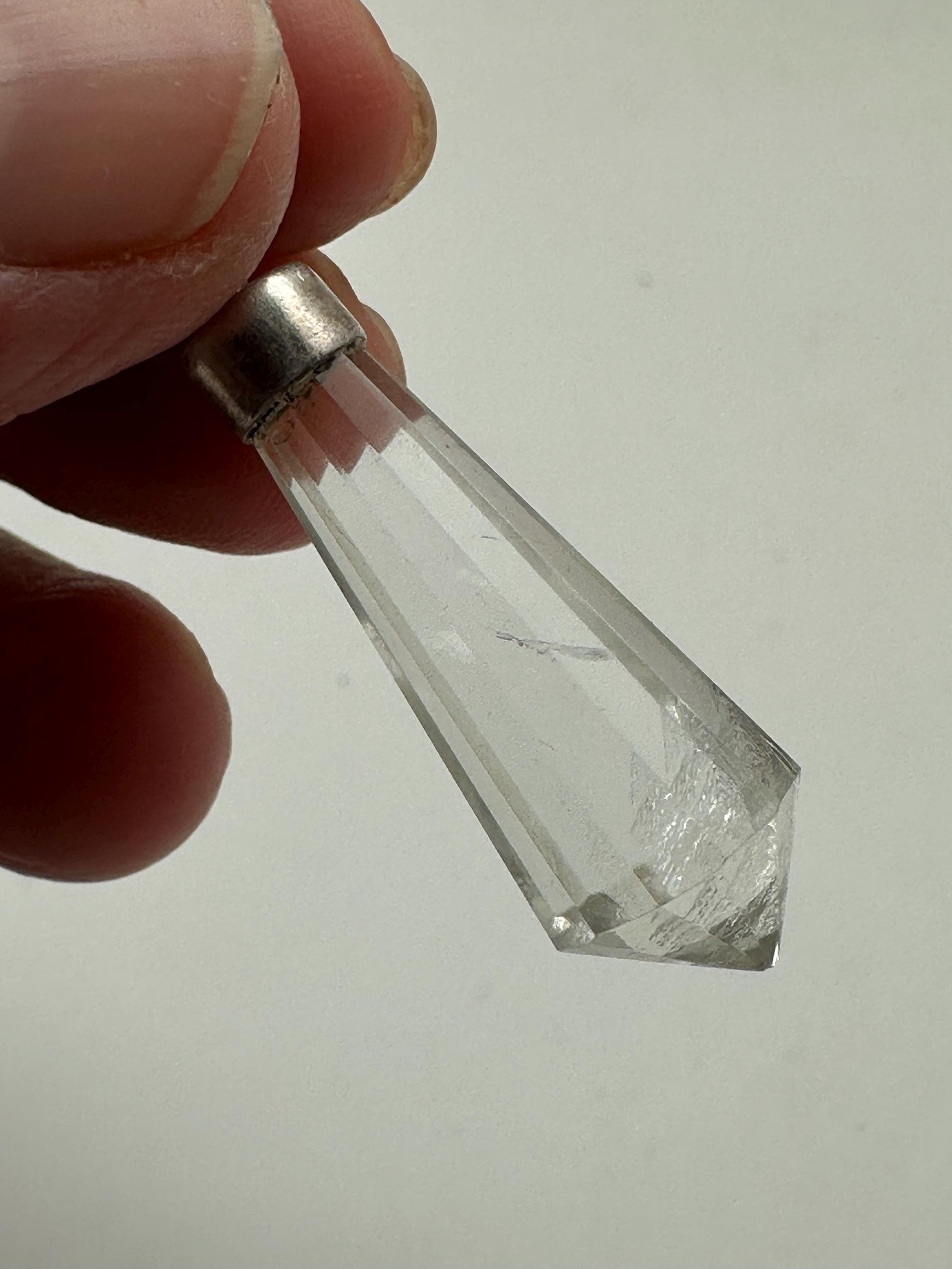 Quartz crystal pendant,point pendant ,handcrafted,sterling silver