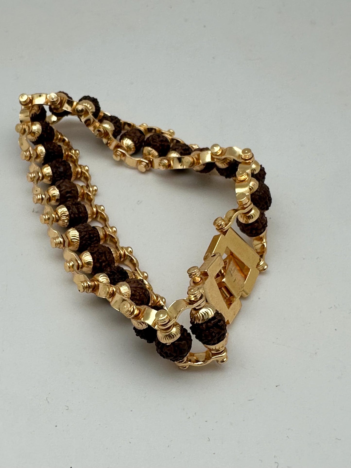 Rudrasha bracelet, emulate , master handmade with gild
