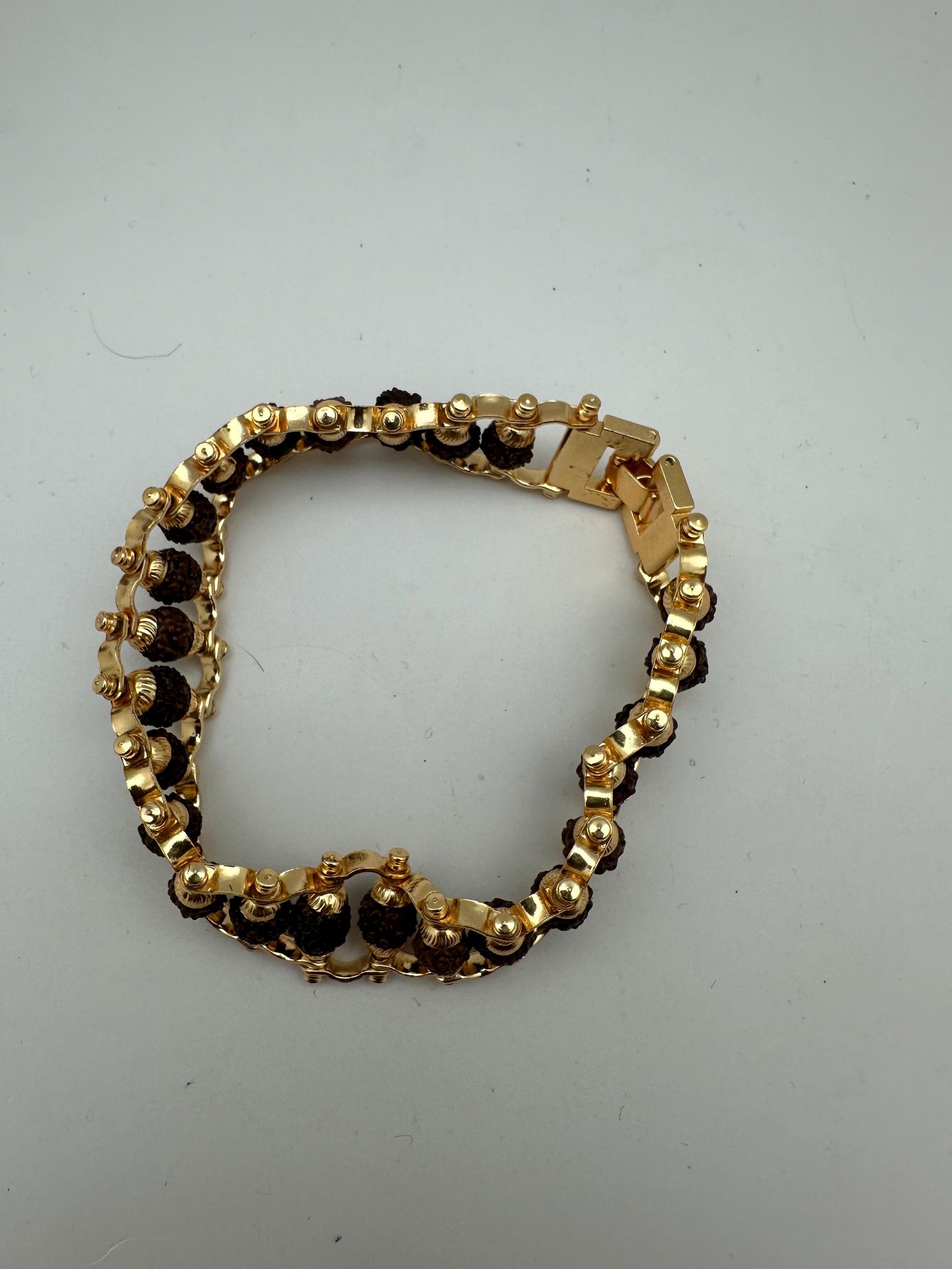 Rudrasha bracelet, emulate , master handmade with gild