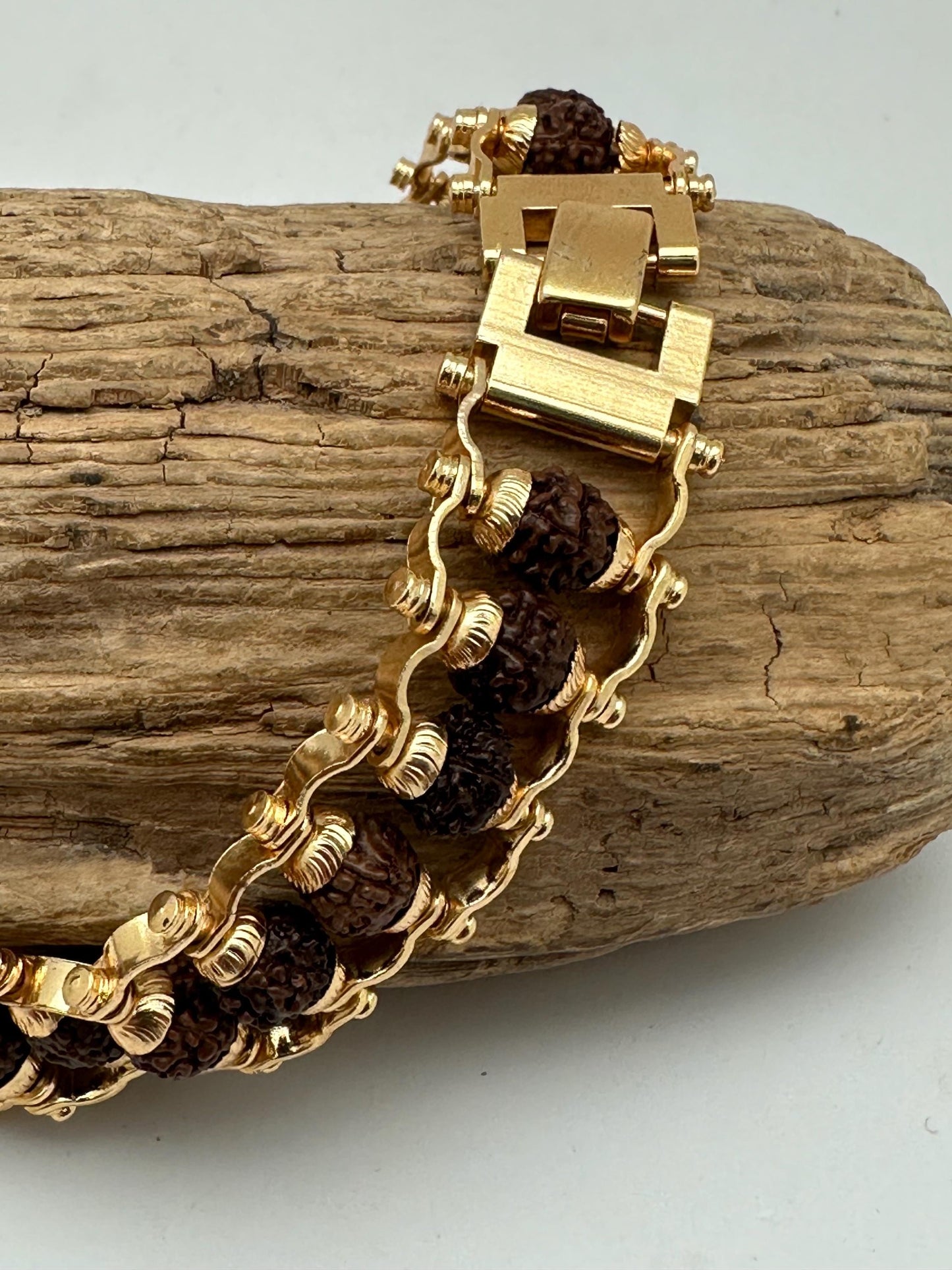 Rudrasha bracelet, emulate , master handmade with gild