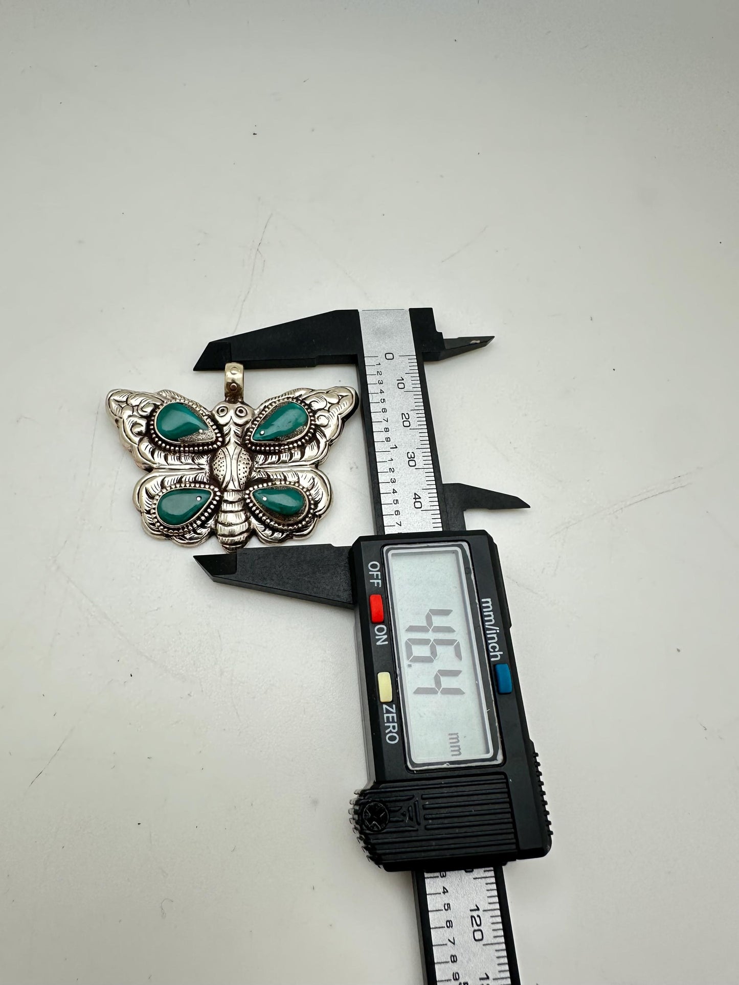 Handcrafted,Butterfly Pendant,natural turquoise , Tibetan silver, bug pendant