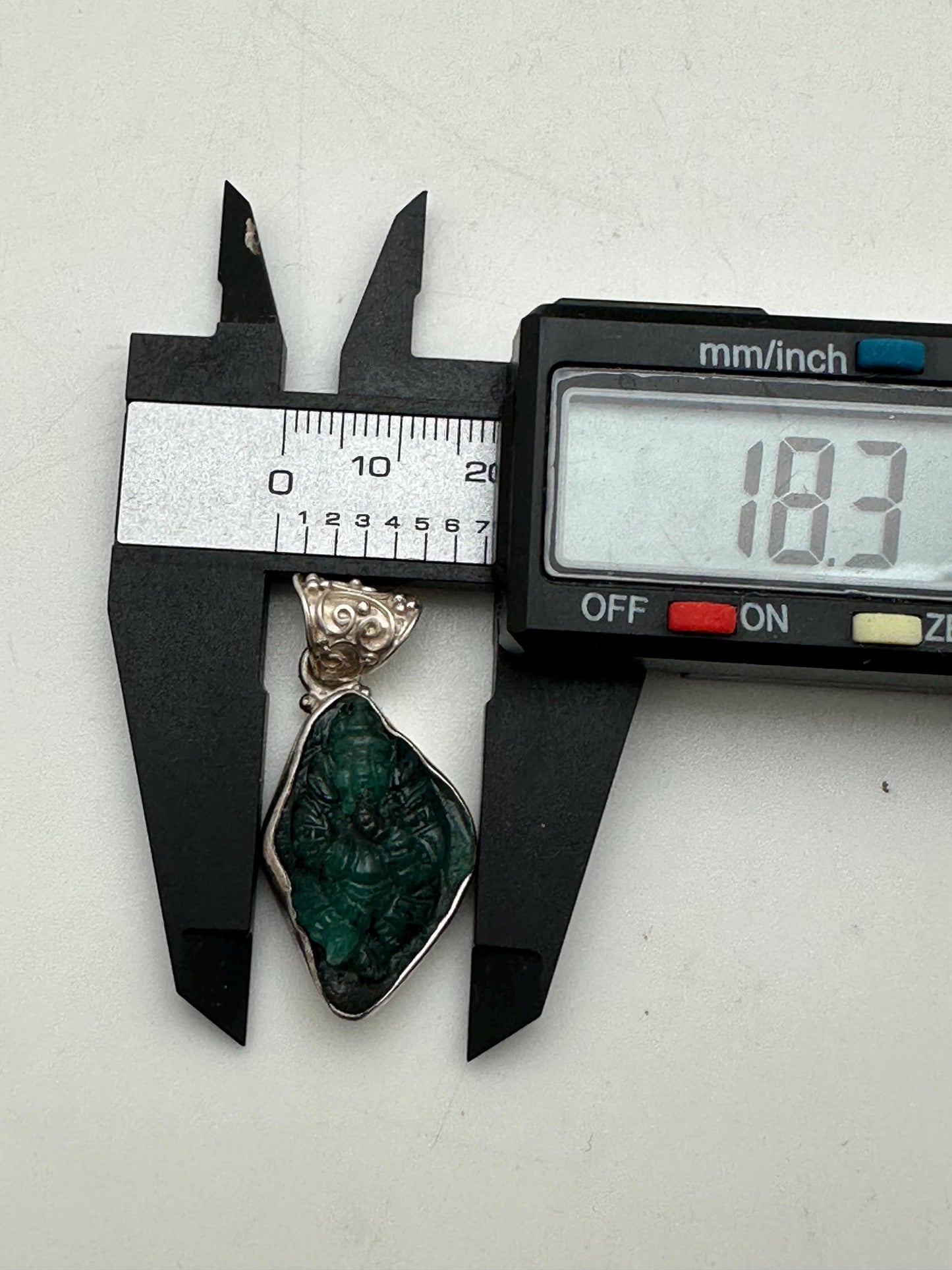 Emeril Ganesh Ganesh, untreated, natural Emerald, master handcrafted with sterling silver