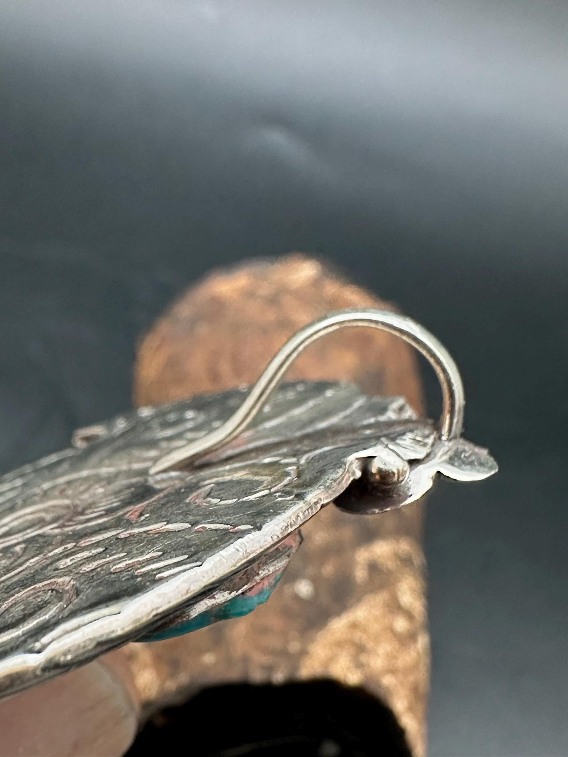 Turquoise pendent, untreated natural turquoise, master handcrafted with Tibetan silver from Nepal