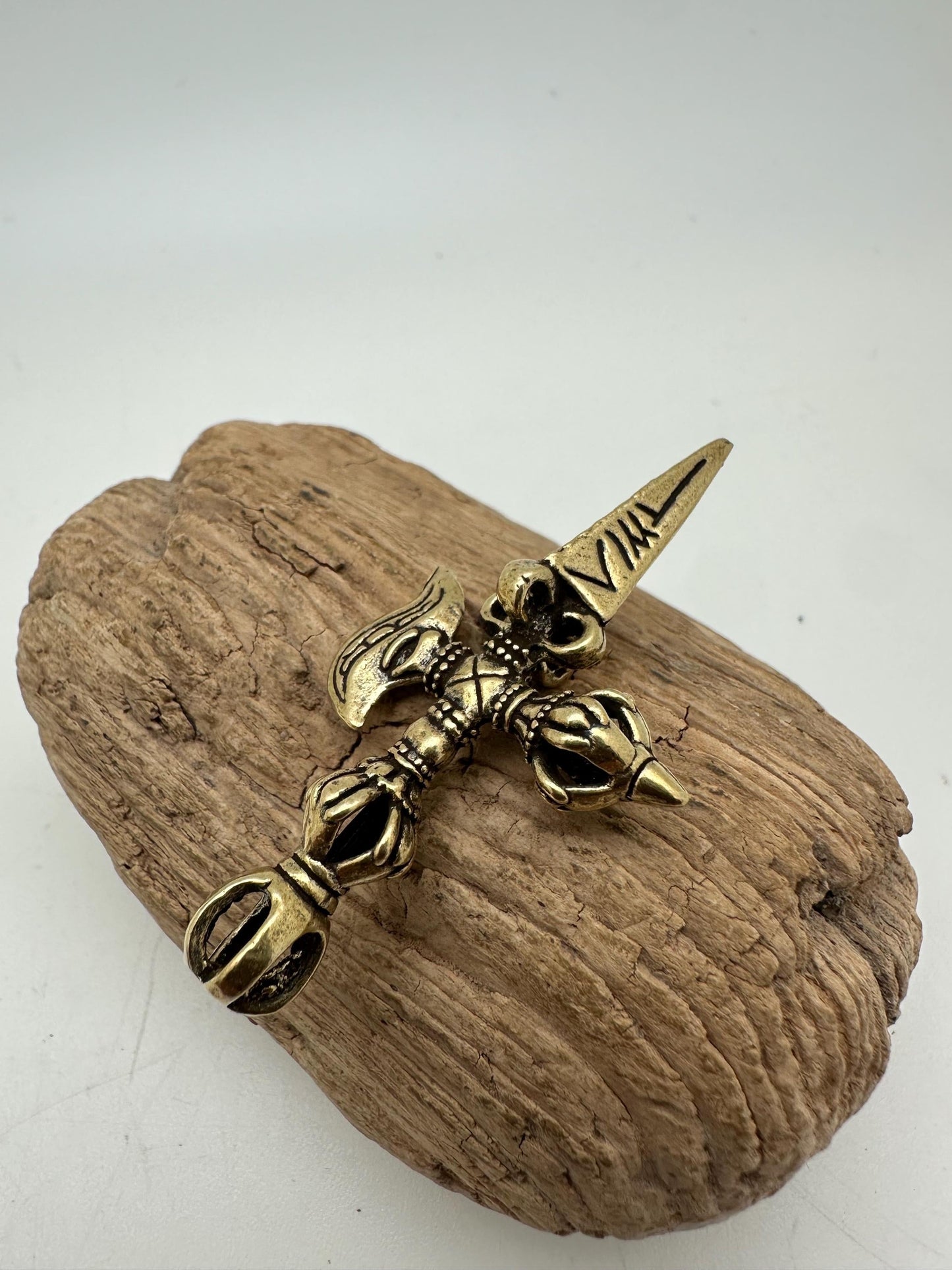 Phurba, phurpa pendent, sacred ritual amulet master handcrafted brass from nepal