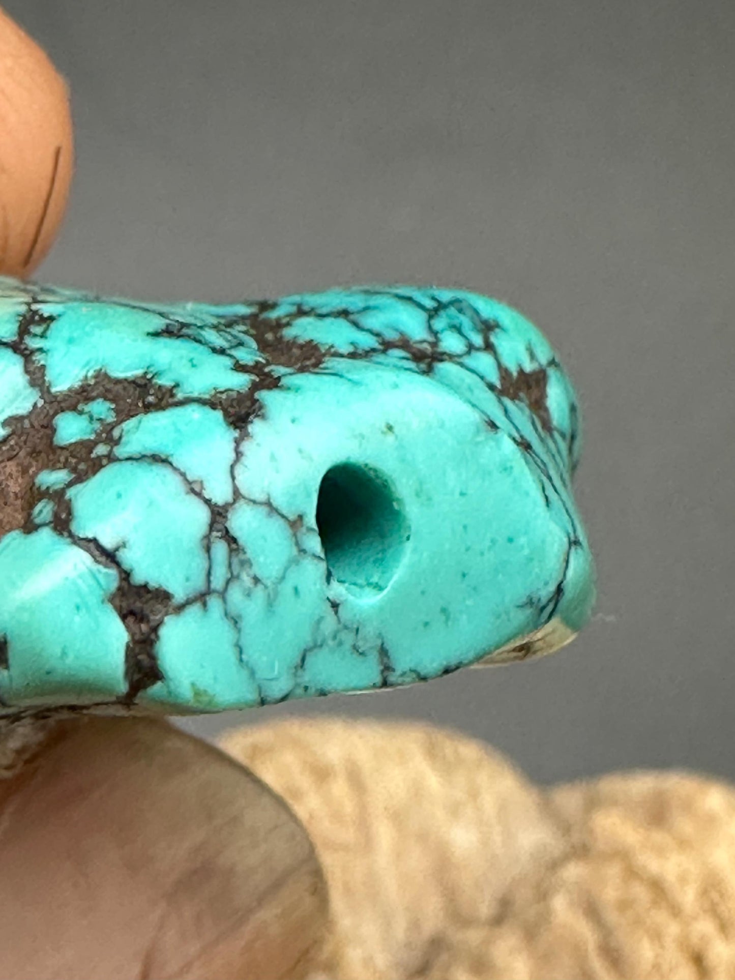 Vintage Tibetan Turquoise Gemstone, Natural Blue Stone, Rare Collectible
