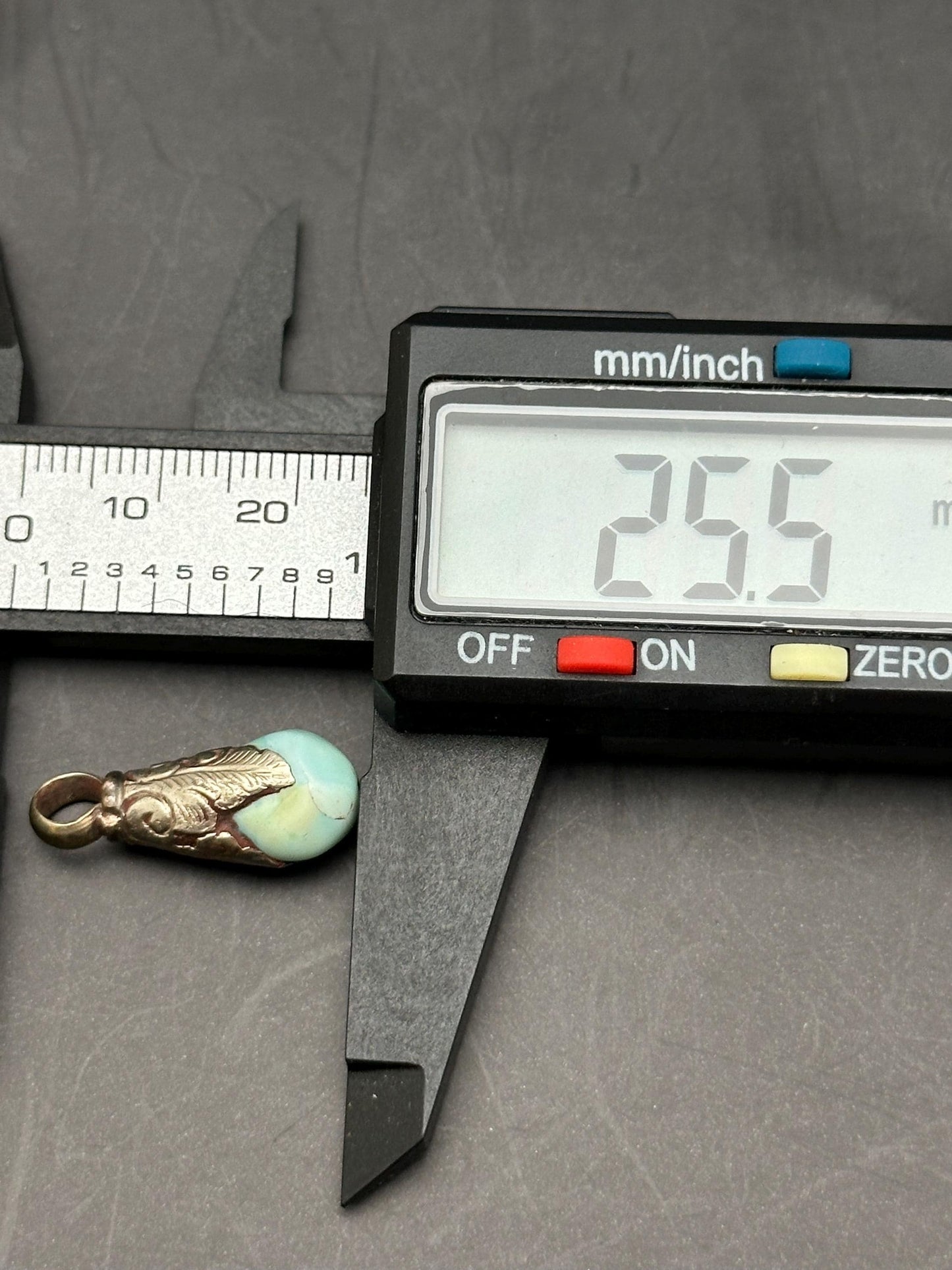 Handcrafted Teardrop Peruvian Opal Pendant, Tibetan Silver Capped Charm (25mmX9.5mm)