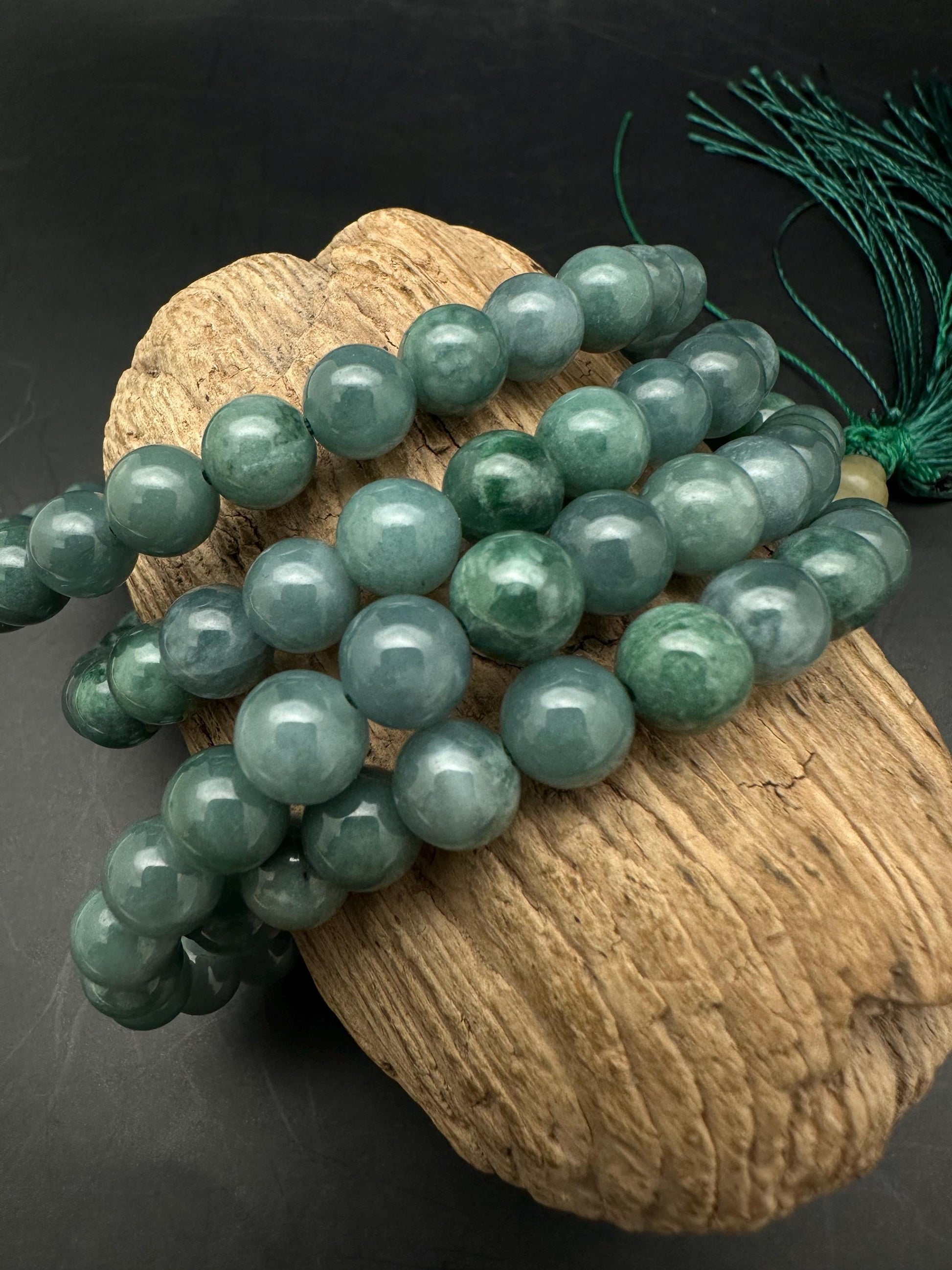 Natural Guatemala Jade Mala, 108 Beads, Prayer Beads