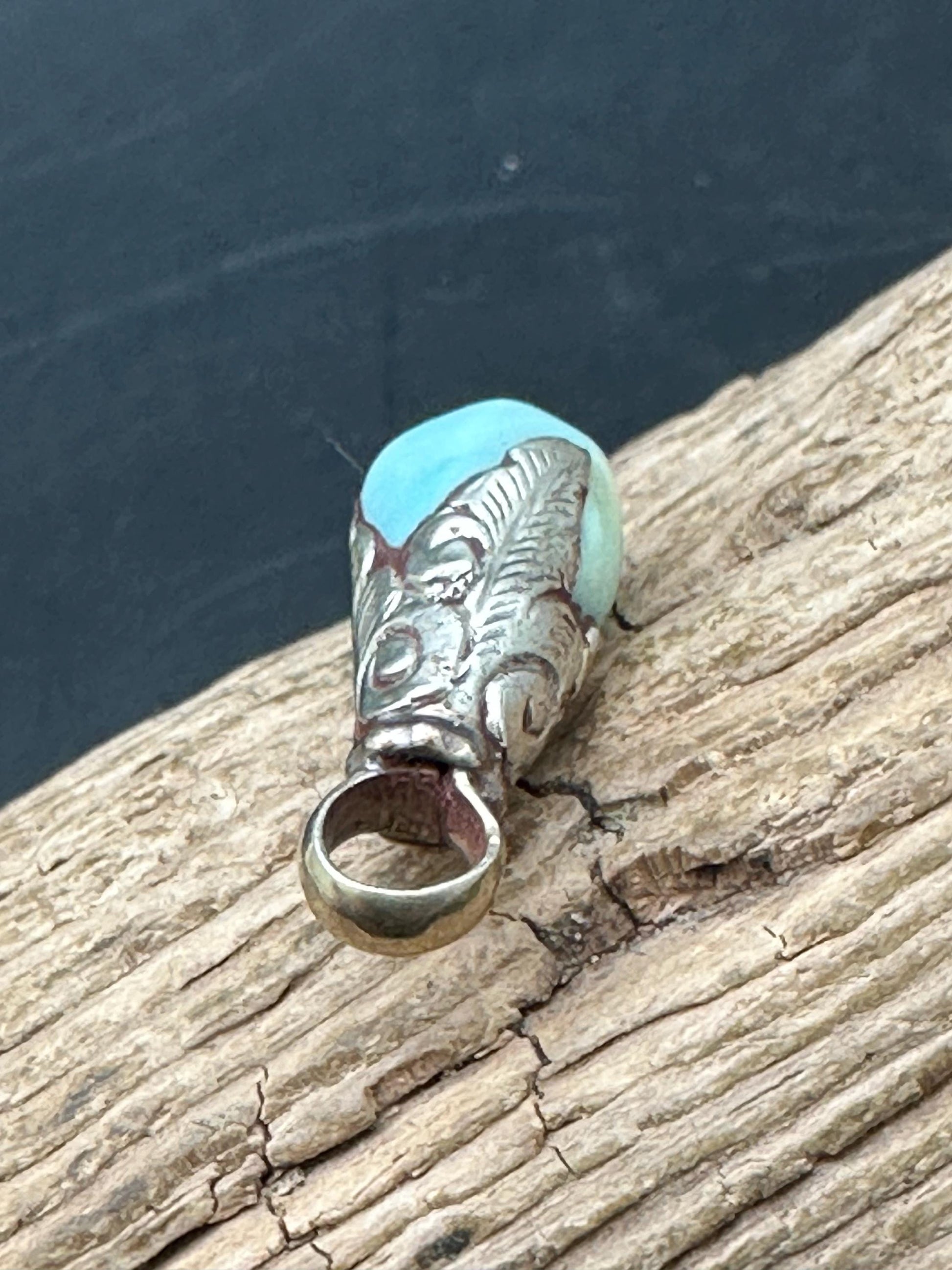 Handcrafted Teardrop Peruvian Opal Pendant, Tibetan Silver Capped Charm (25mmX9.5mm)