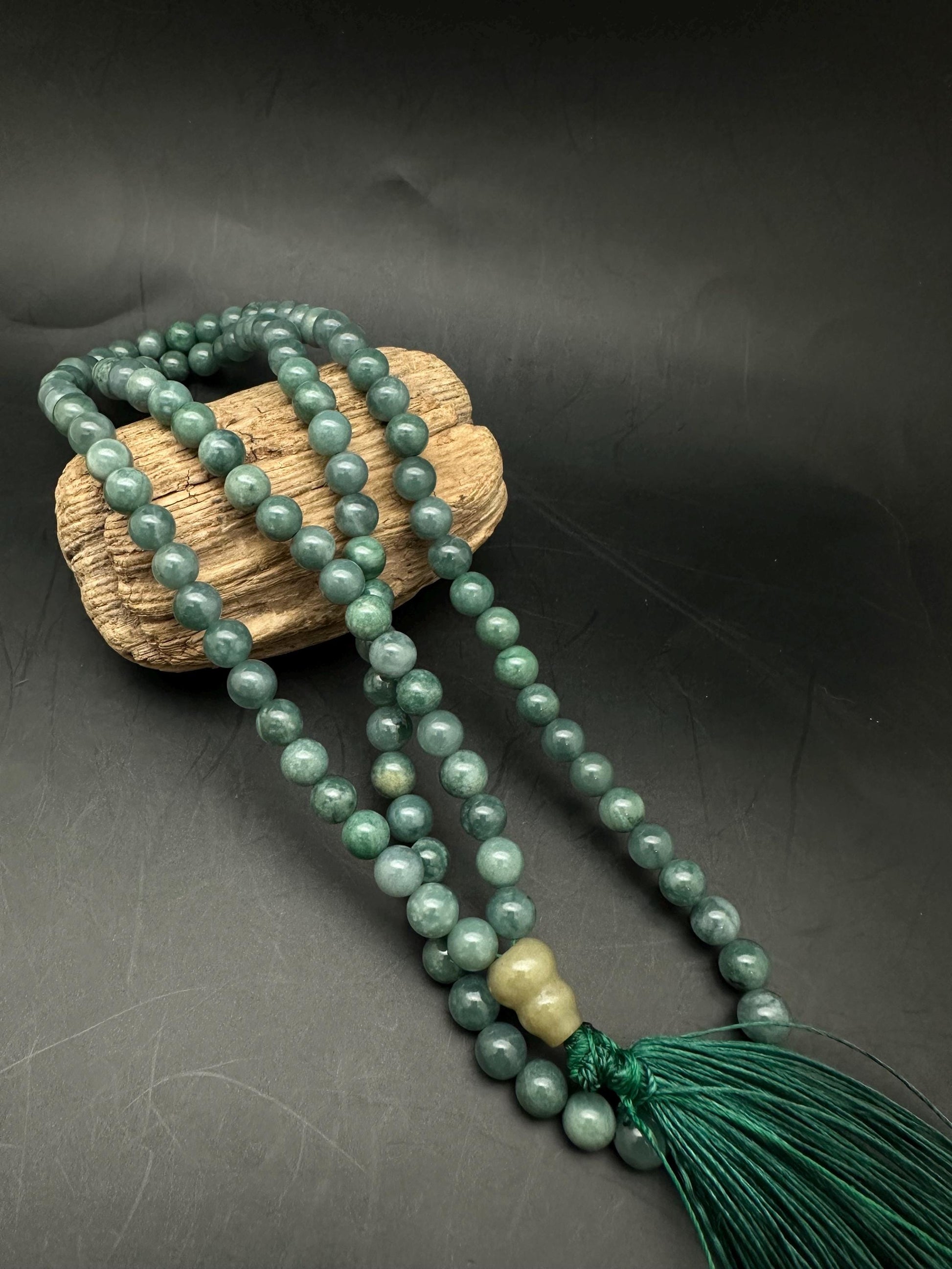 Natural Guatemala Jade Mala, 108 Beads, Prayer Beads
