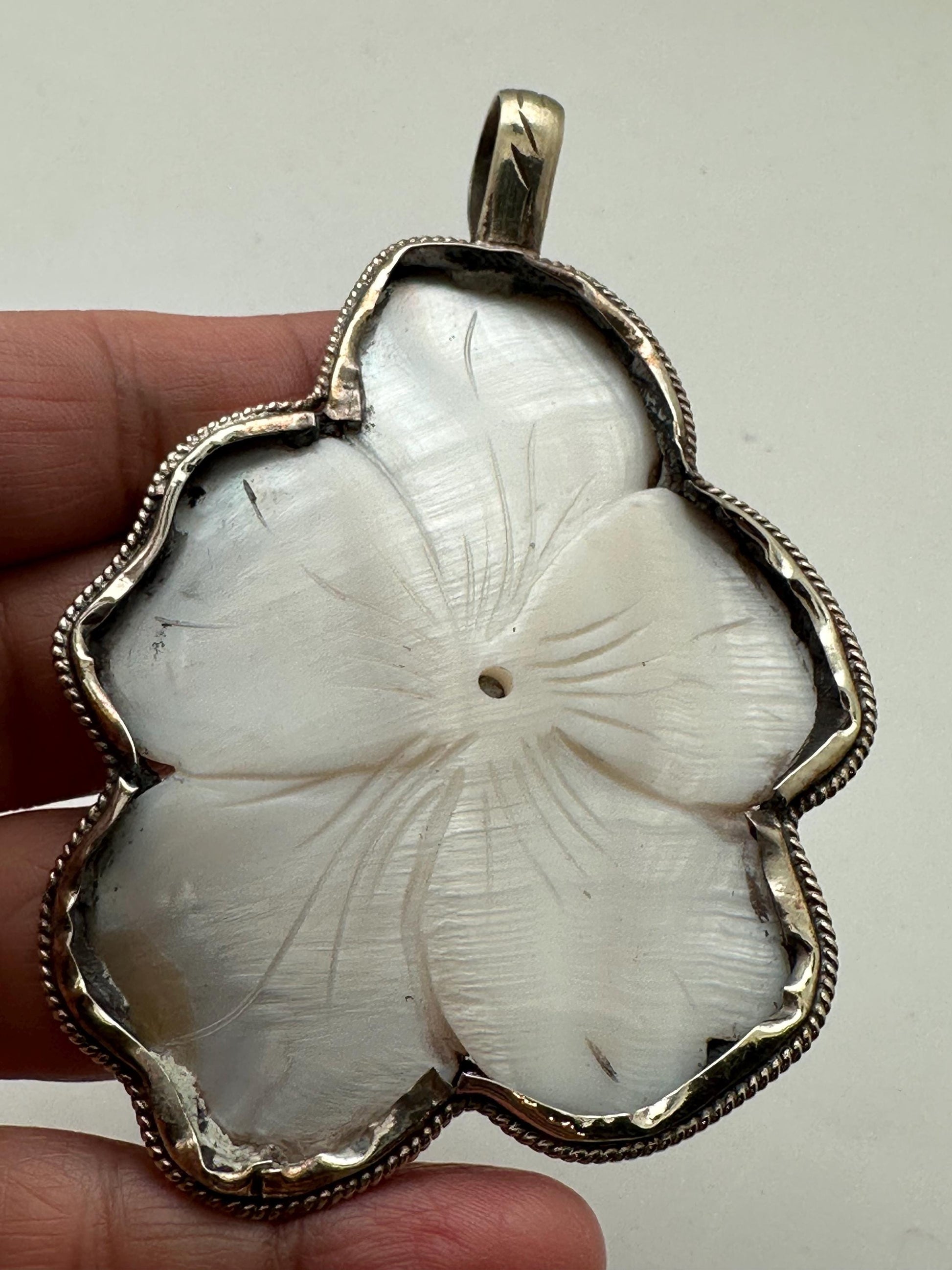 Abolone flower pendant,moonstone,lapis,labradorite,turquoise Tibetan silver, handcrafted,Nepalese