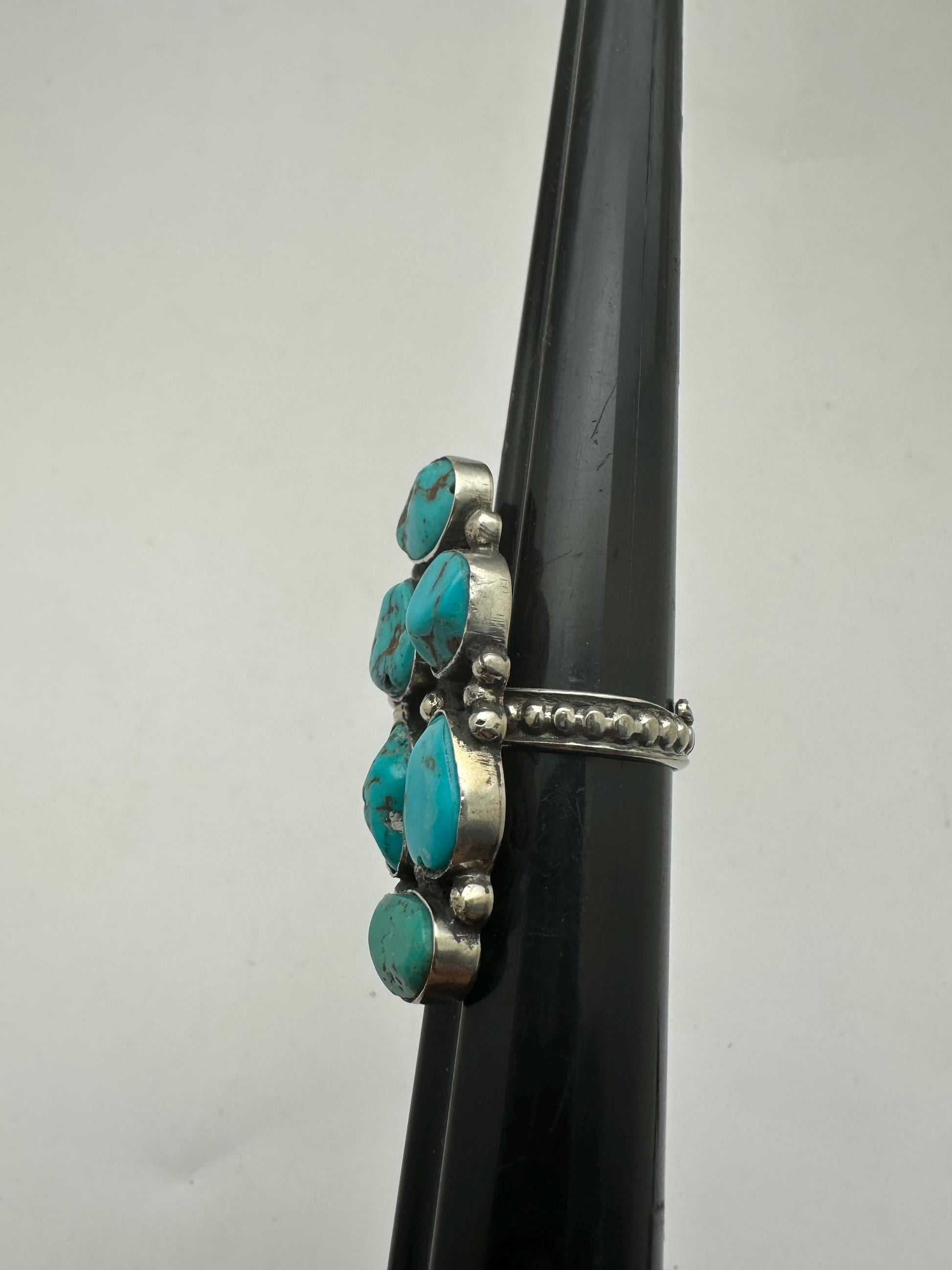turquoise ring ,handcrafted, tibetan silver,Nepalese, adjustable, ethnic style