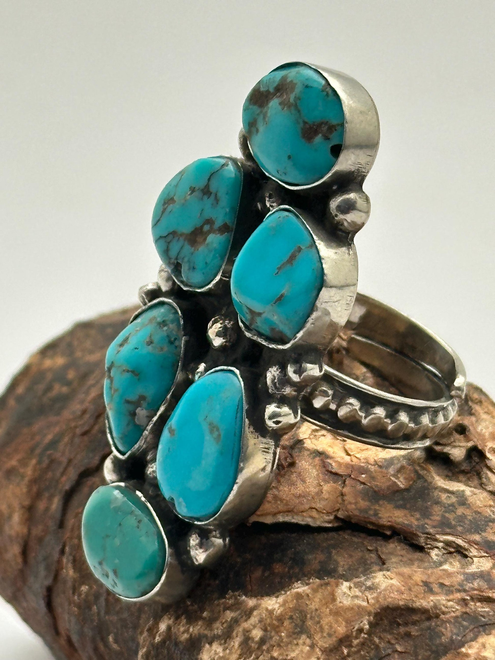 turquoise ring ,handcrafted, tibetan silver,Nepalese, adjustable, ethnic style