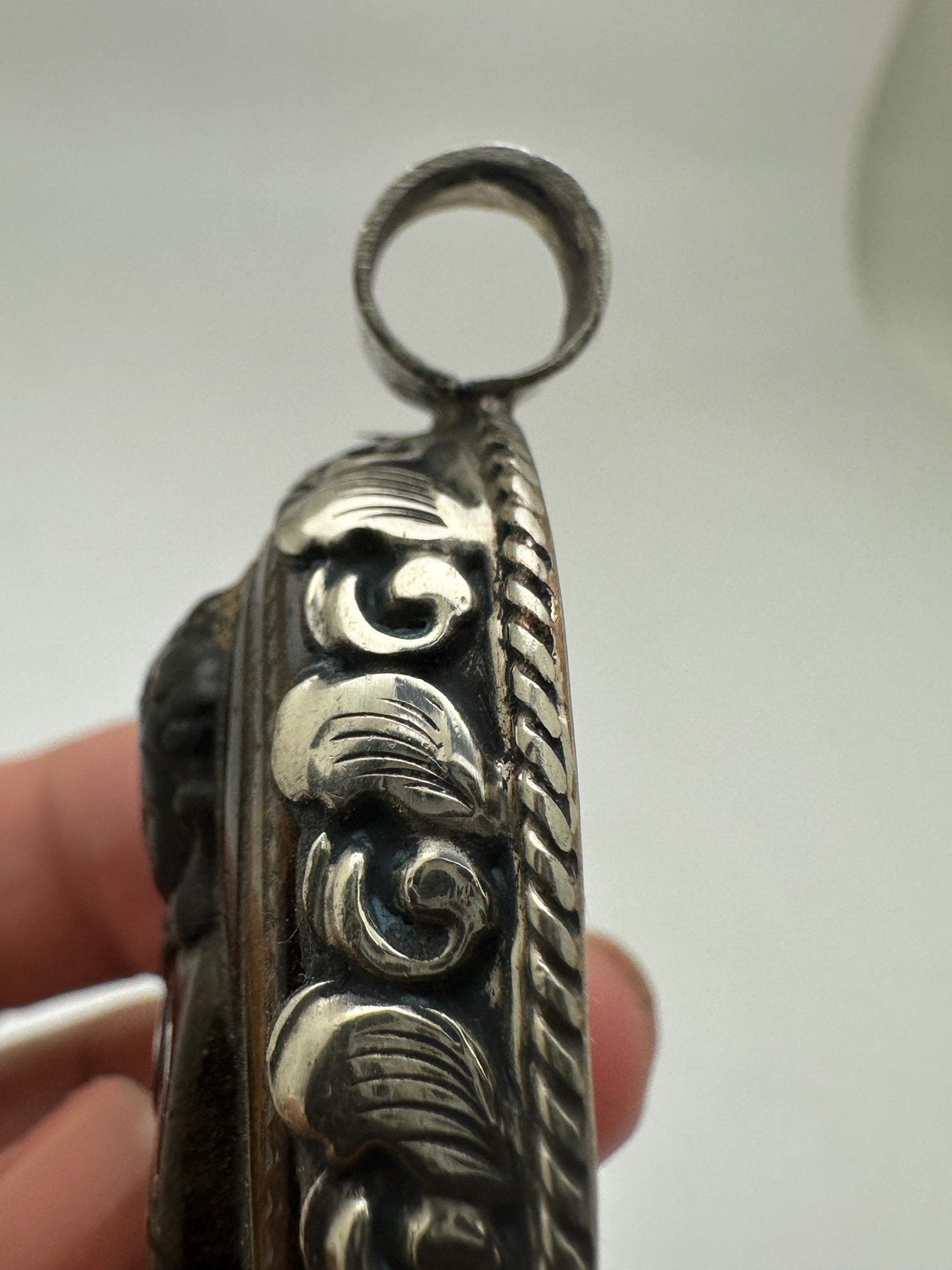 Handcarved, Tigereye Buddha pendant,Tibetan silver,Meditation,Spiritual,35mmX60mm