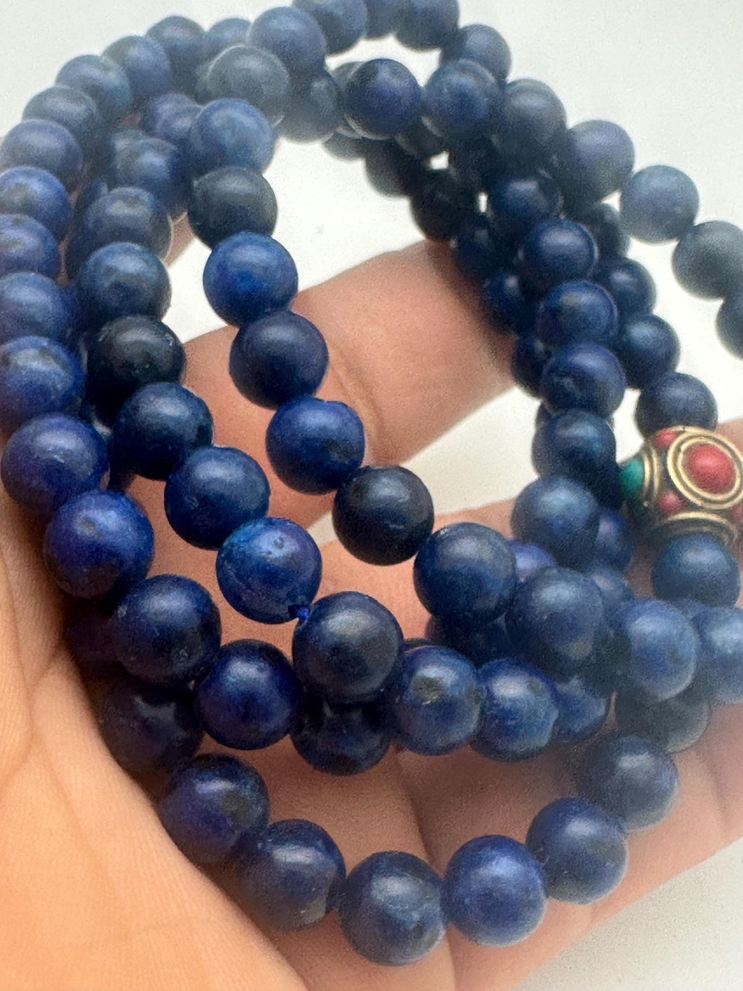 Lapis lazuli , prayer Bead, lapis mala ,natural stone
