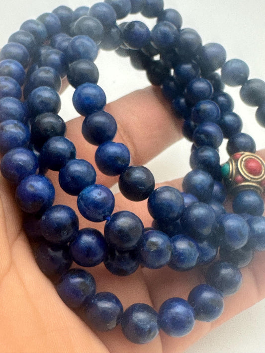 Lapis lazuli , prayer Bead, lapis mala ,natural stone
