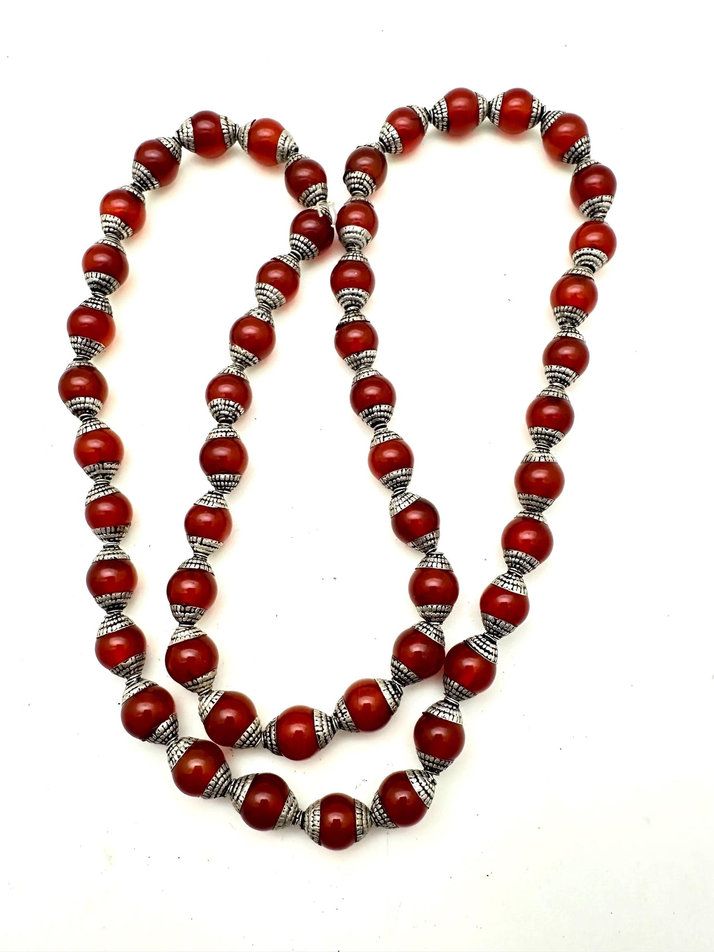 Carnilian beads, carnilian necklace,handcrafted,Tibetan silver,Nepalese