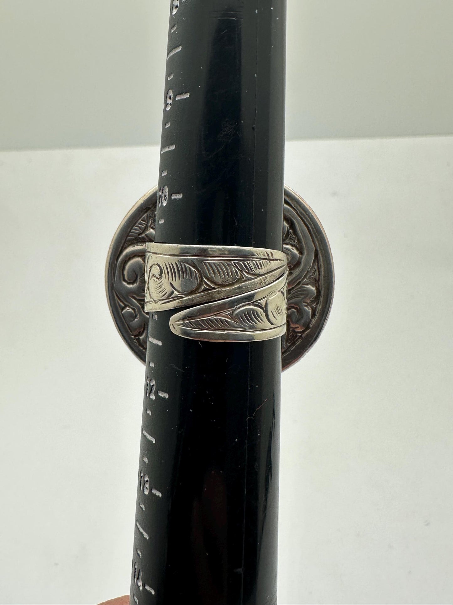 Bone carved flower,adjustable ring,handcrafted, Tibetan silver,Nepalese