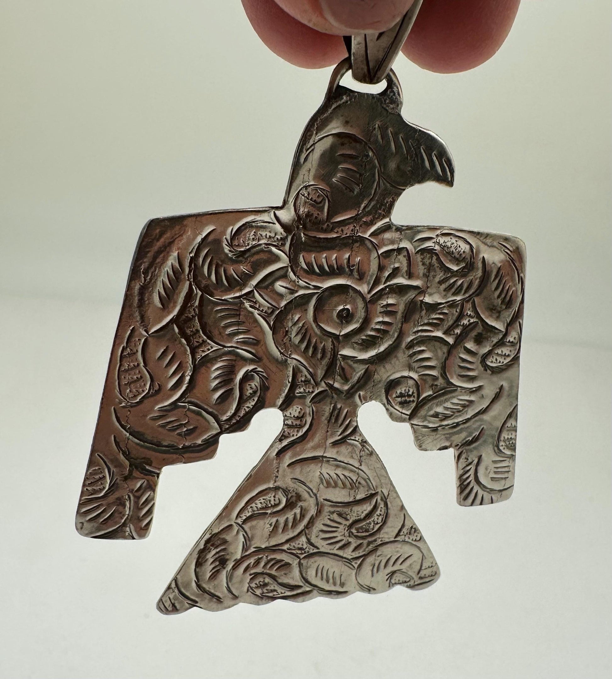 Thunder bird pendant, handcrafted, turquoise, Tibetan silver,79mmX55mm