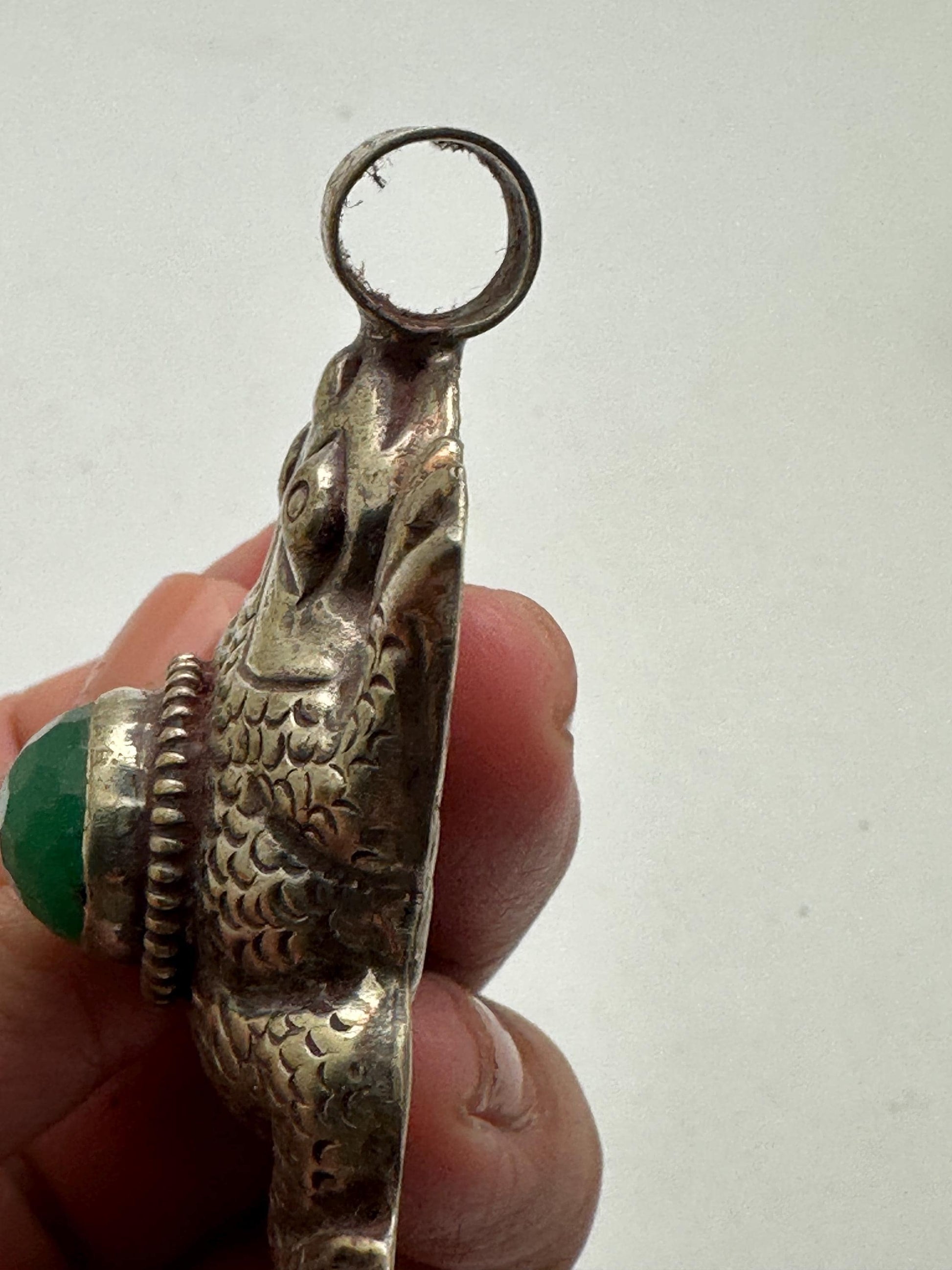 frog pendant, handcrafted,Tibetan repose silver, black onyx, coral, Emerald,animal lover,59mmX55mm
