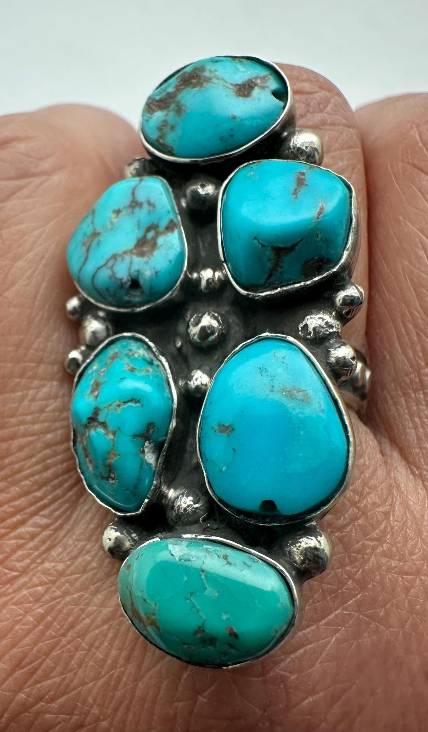 turquoise ring ,handcrafted, tibetan silver,Nepalese, adjustable, ethnic style