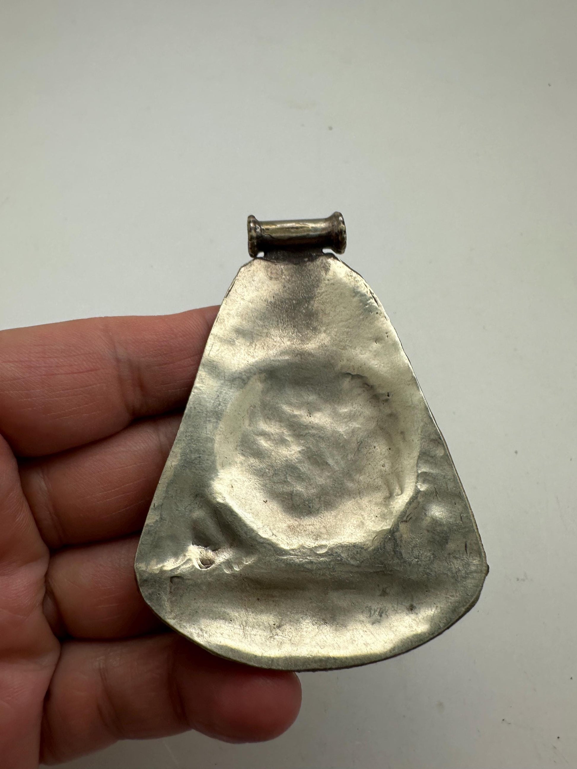 turquoise,coral inlaid pendant, handcrafted,Tibetan silver,Tibetan jewelry,48.3mmX68.5mm,