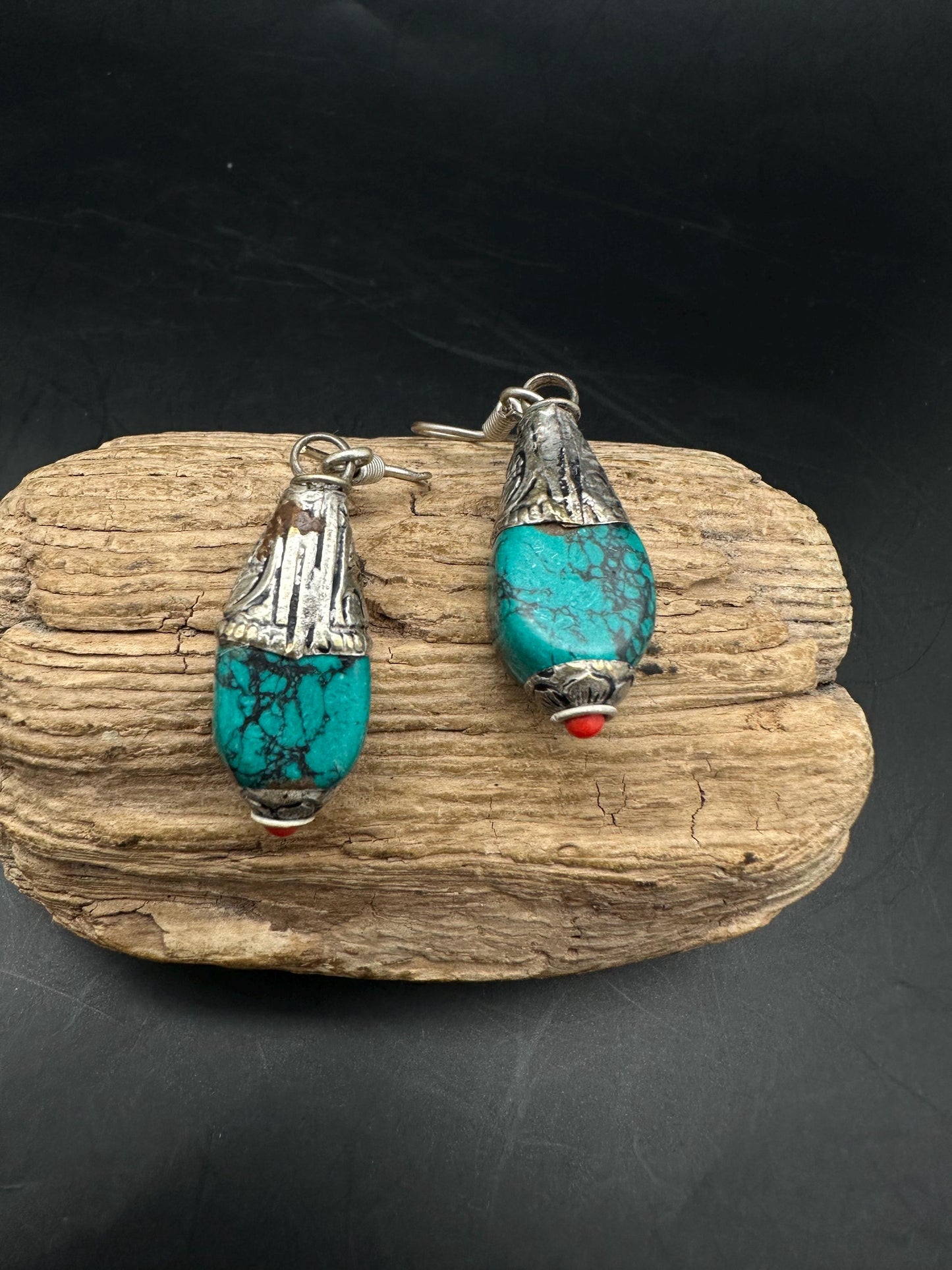 Tibetan Turquoise Earrings,raditional Ethnic Jewelry