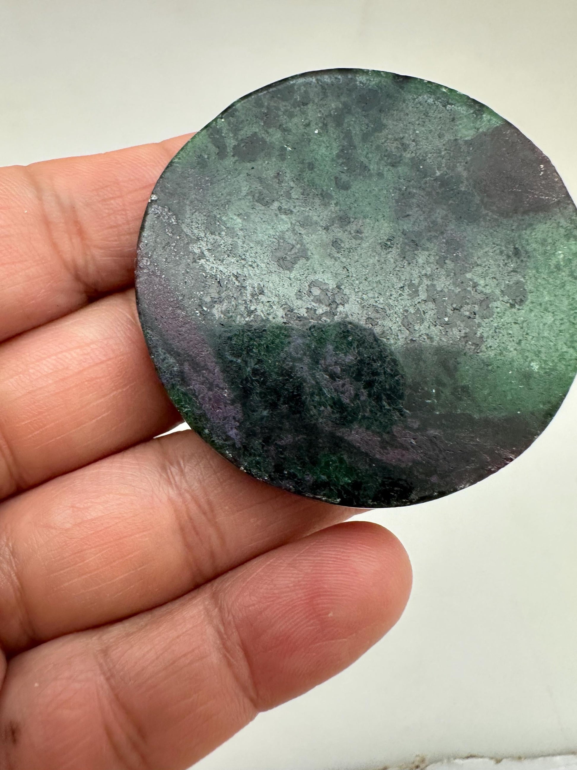 hand carved,nine tailed fox,Ruby Zoisite,amulet,goodluck,protection,intelligence,46.2X46.2mm