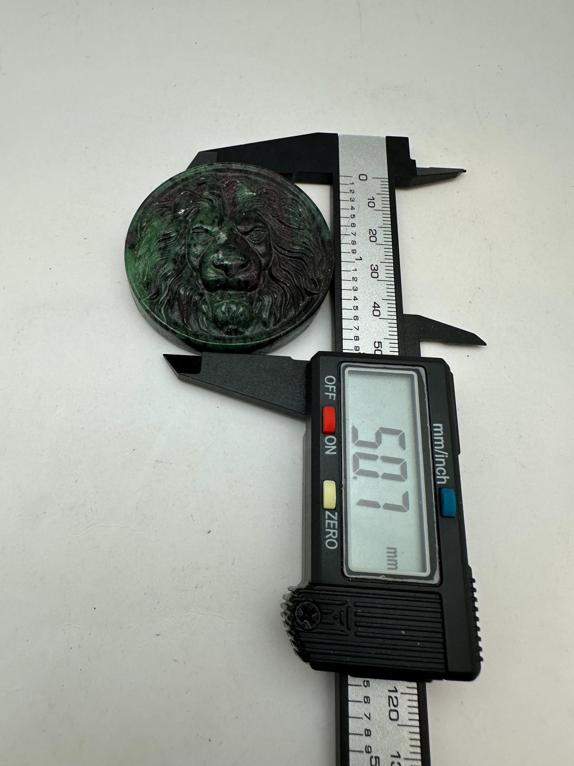 handcarved lion, Rubyzoisite,animal lover,