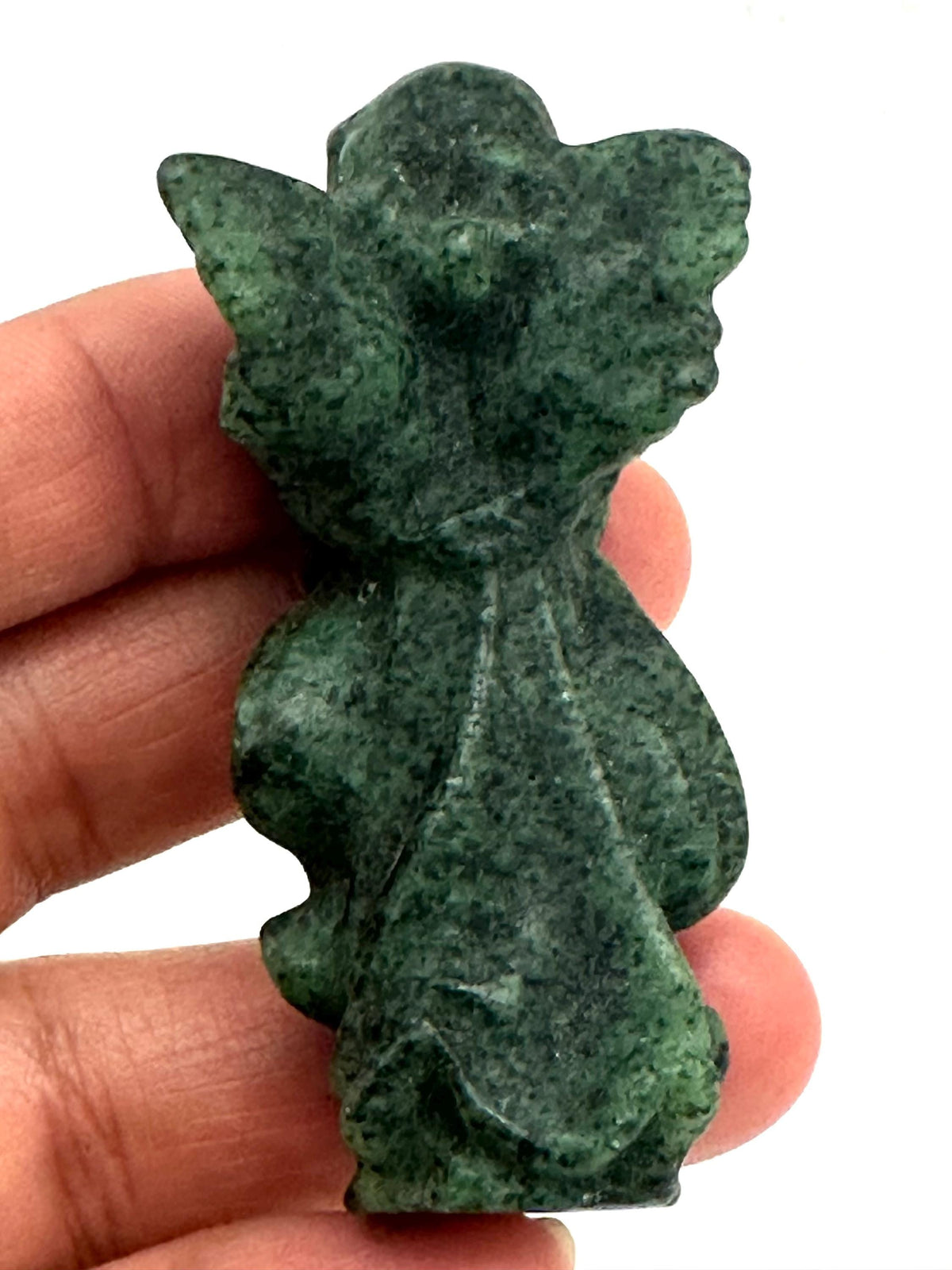 Hand-Carved Green Aventurine Angel Figurine,Crystal Guardian Angel Statue ,Pocket Angel Totem, Spiritual Healing Crystal Gift ,60.2mmX29.7mm