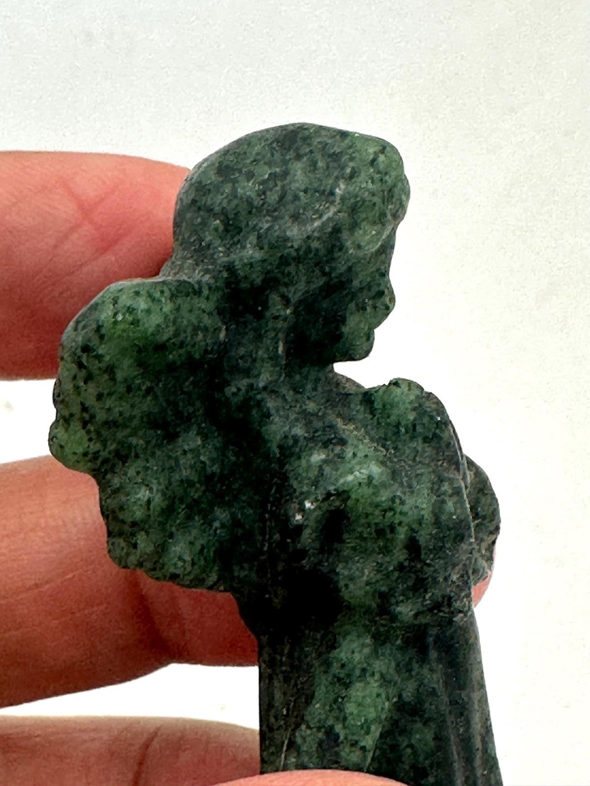 Hand-Carved Green Aventurine Angel Figurine,Crystal Guardian Angel Statue ,Pocket Angel Totem, Spiritual Healing Crystal Gift ,60.2mmX29.7mm