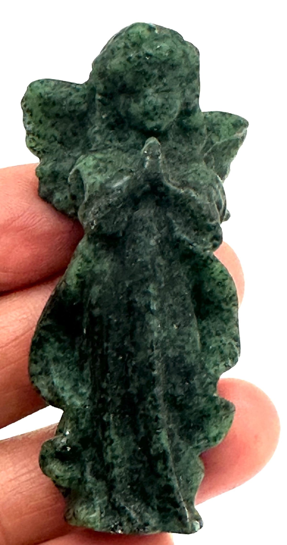 Hand-Carved Green Aventurine Angel Figurine,Crystal Guardian Angel Statue ,Pocket Angel Totem, Spiritual Healing Crystal Gift ,60.2mmX29.7mm