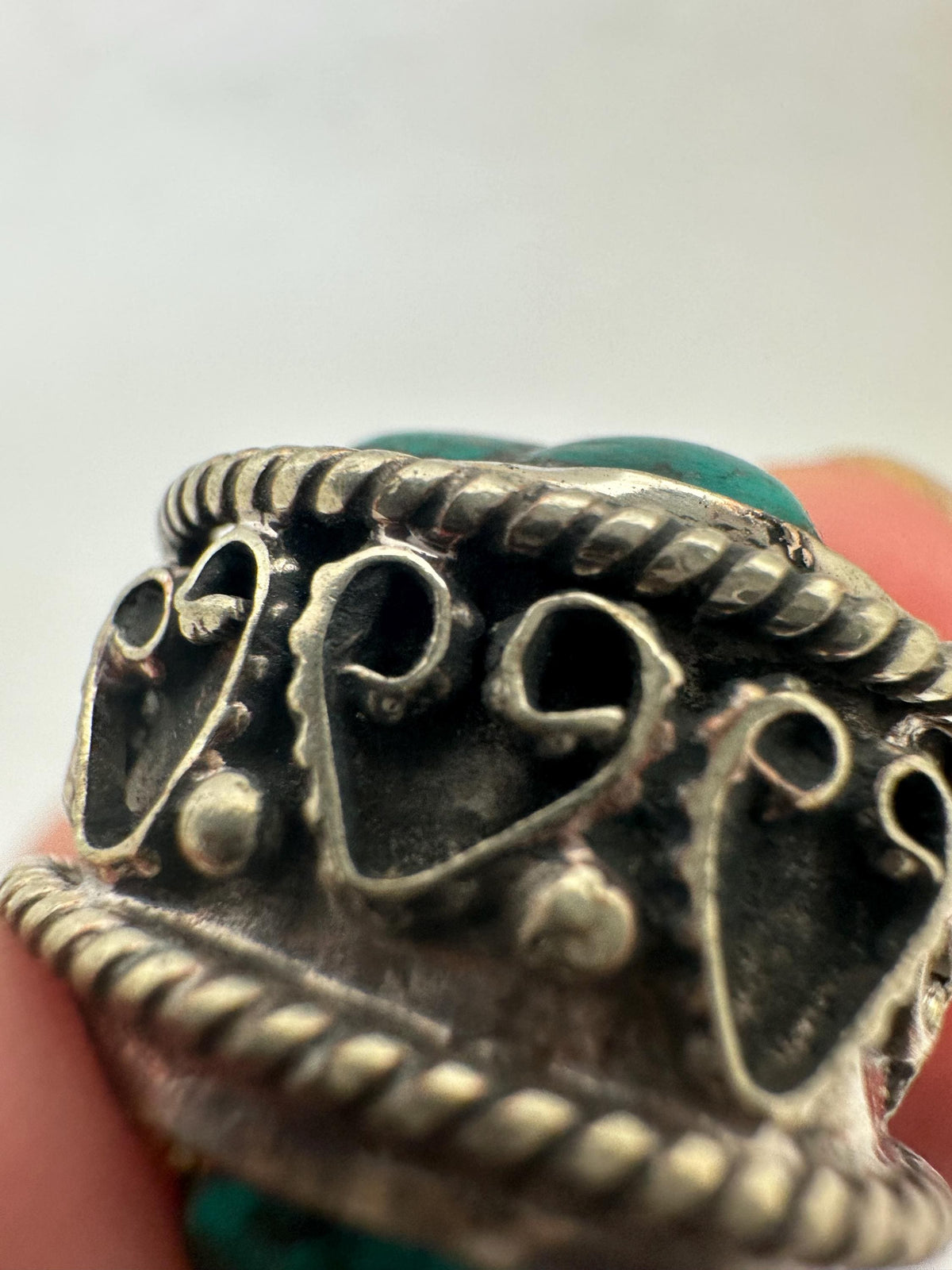 Turquoise beads ,handcrafted,Tibetan silver, gold matrix,Nepalese
