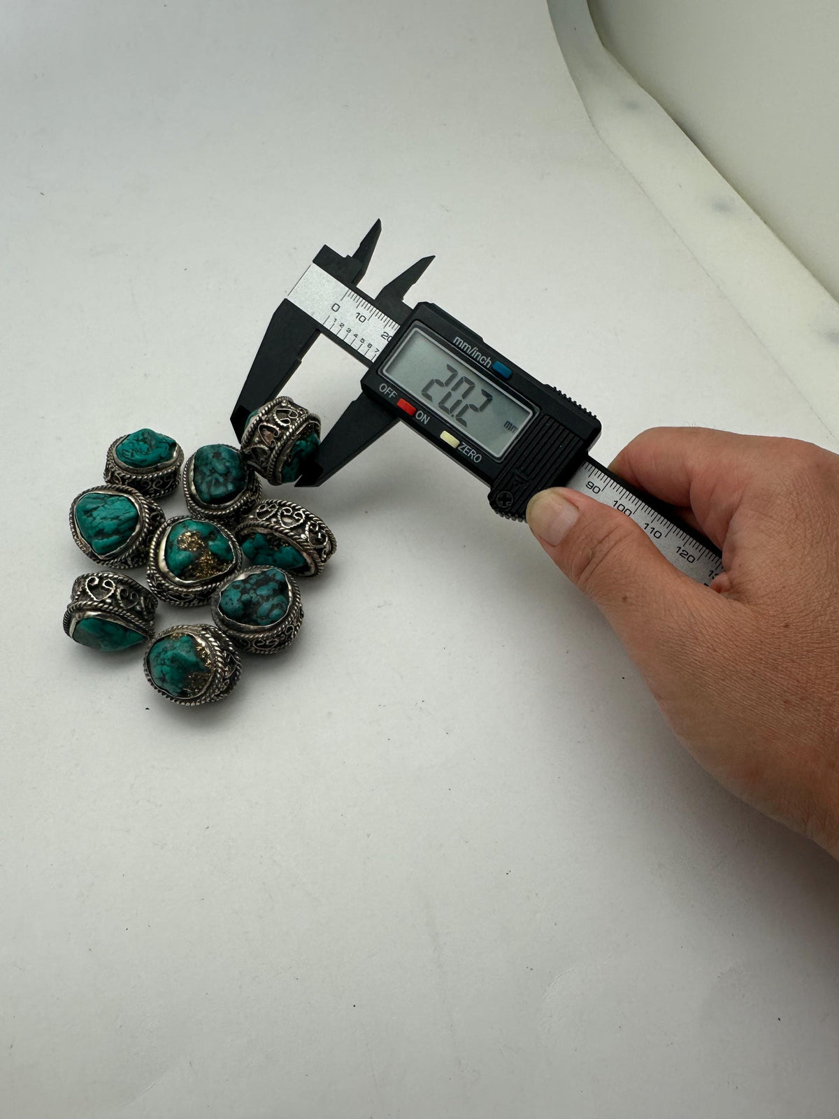 Turquoise beads ,handcrafted,Tibetan silver, gold matrix,Nepalese