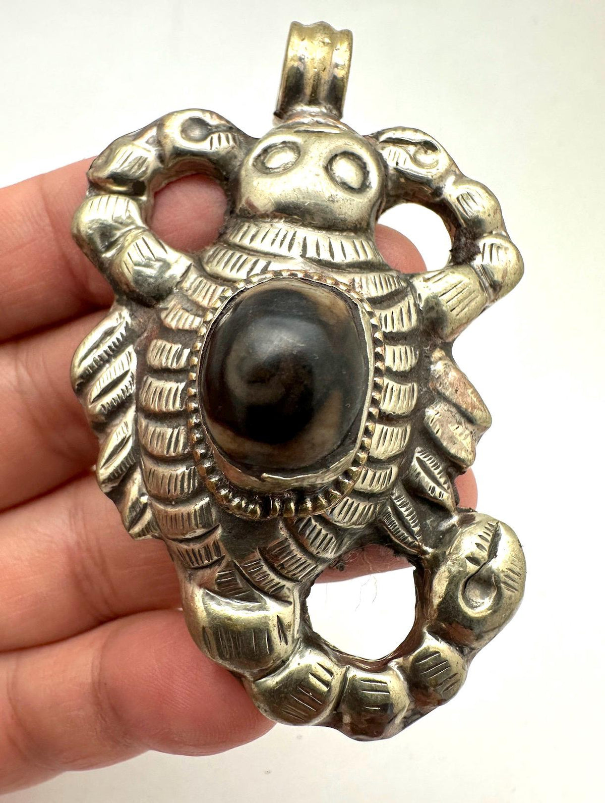 Scorpion pendant, handcrafted, Tibetan silver, powerful symbol of protection,