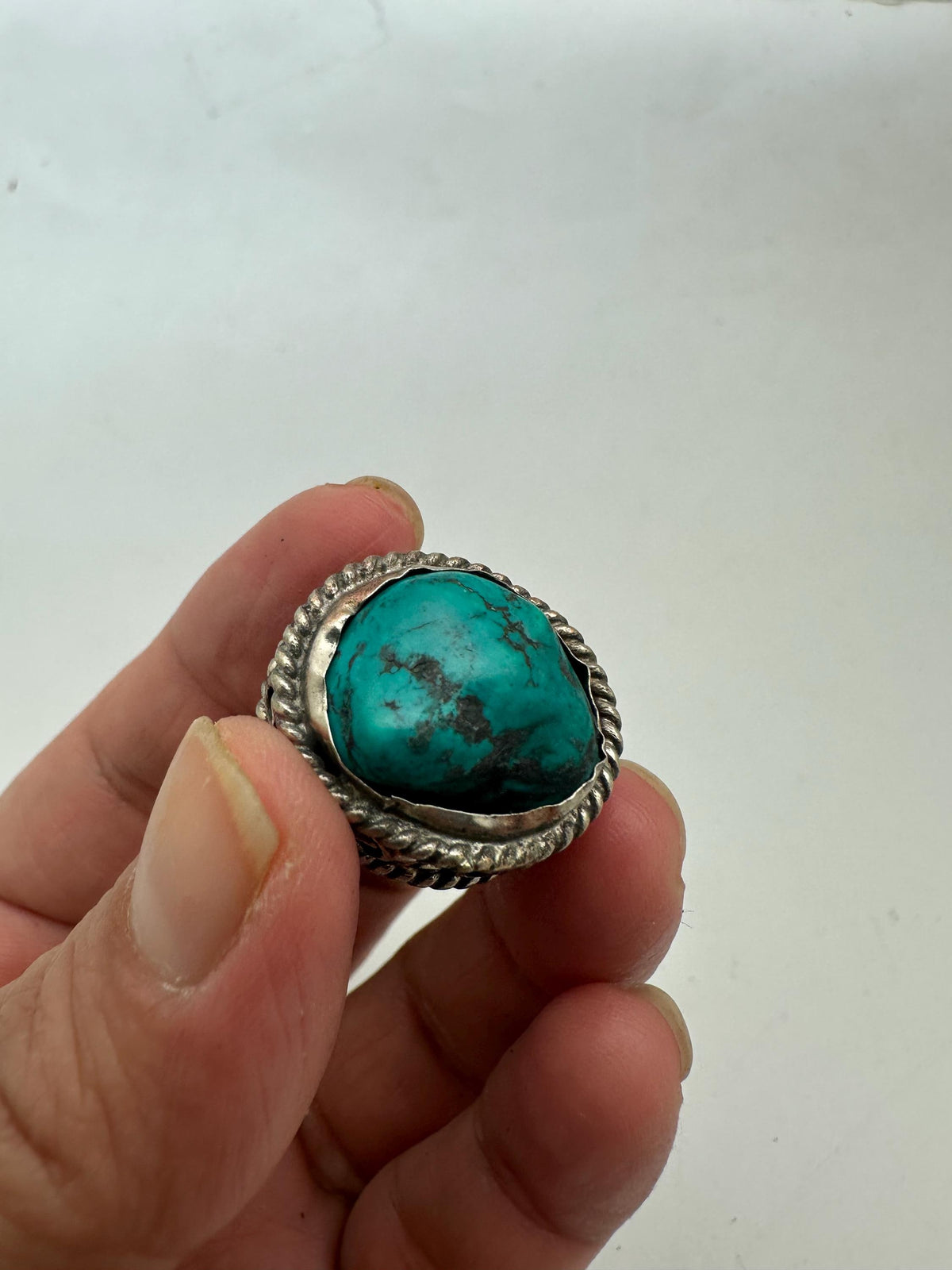 Turquoise beads ,handcrafted,Tibetan silver, gold matrix,Nepalese