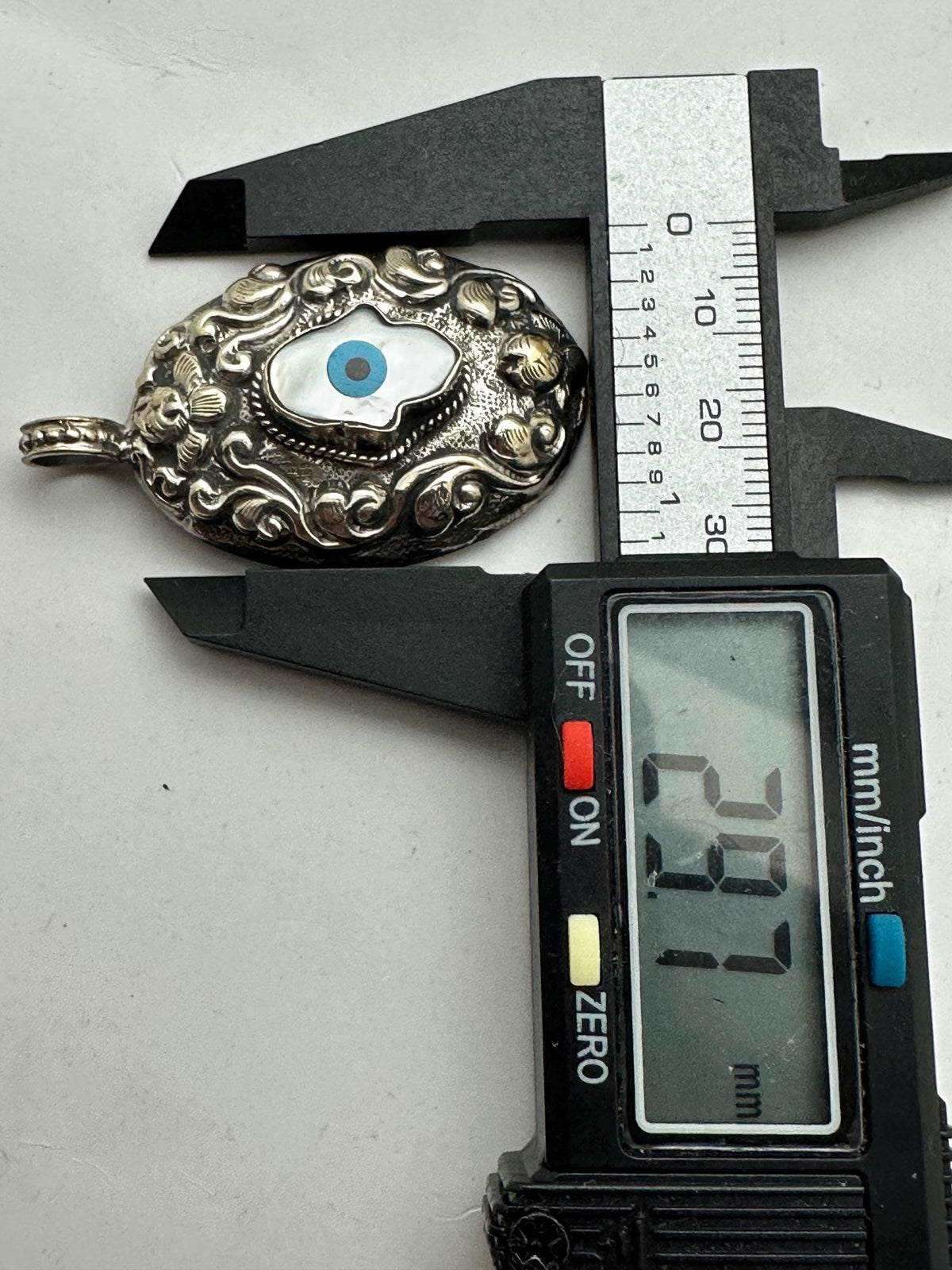 Handcrafted, evil eye,mother of pearl hamsa,Tibetan silver,Bohemian,Nepalese