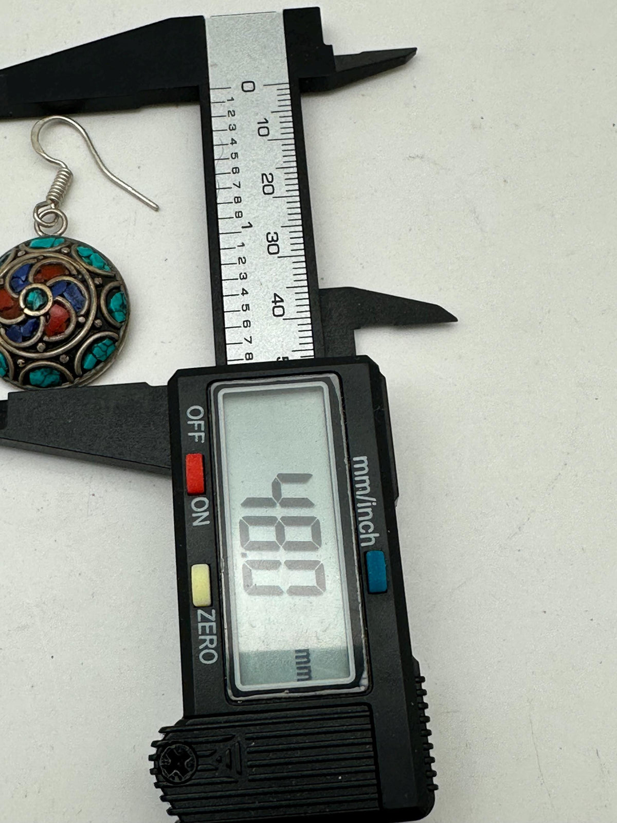 Earrings ,inlay,Tibetan Turquoise, Lapis, Coral Drop Earrings, Handcrafted, Ethnic style, Boho Spiral Jewelry