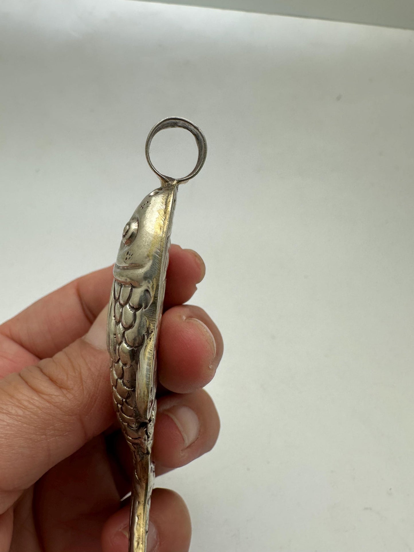 Large Fish Pendant ,Koi Carp ,Tibetan silver, amulet, symbol of abundance, good luck and protection 76.1X24.7 mm