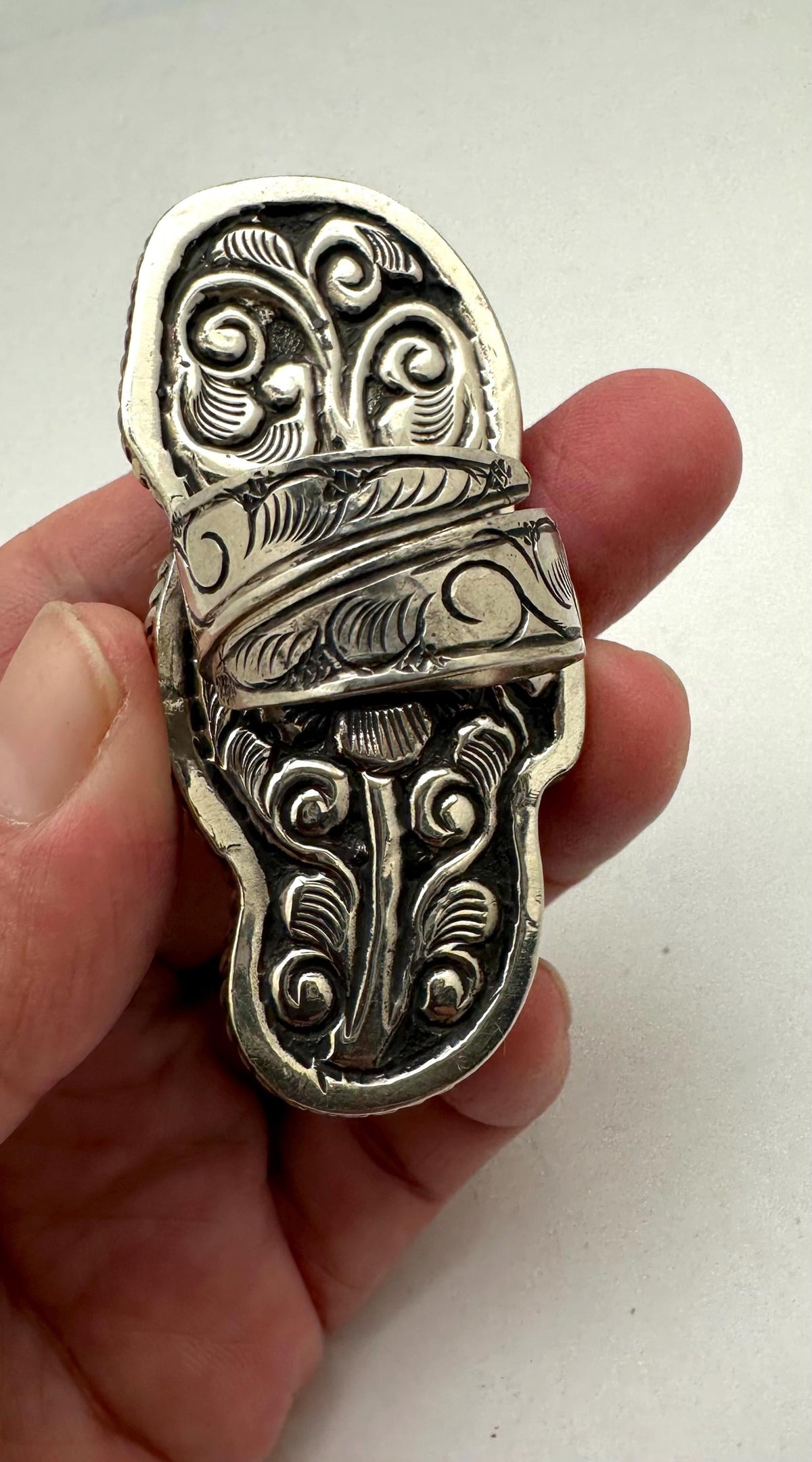 handcrafted,bone carved sea horse ring, Tibetan silver, adjustable ,beach lover gift,64.5mmX28.4