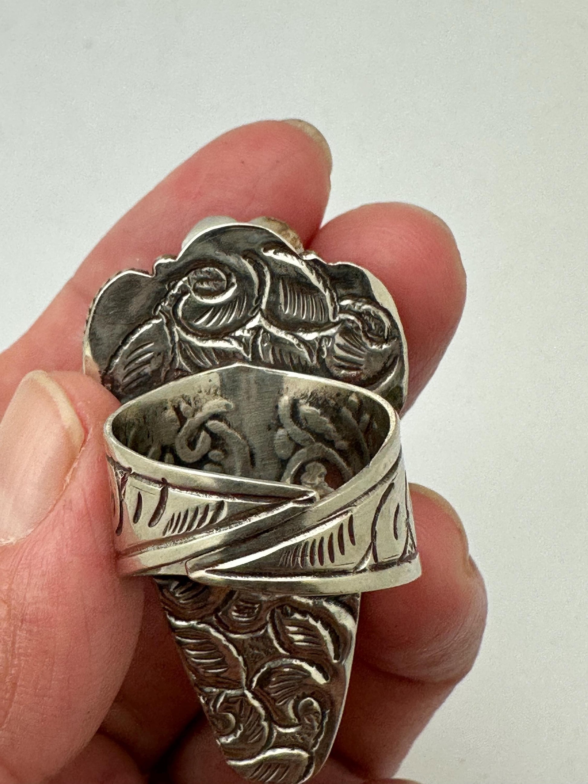 Handcrafted, Bull head skull ring,Tibetan silver, turquoise,adjustable,45X25mm