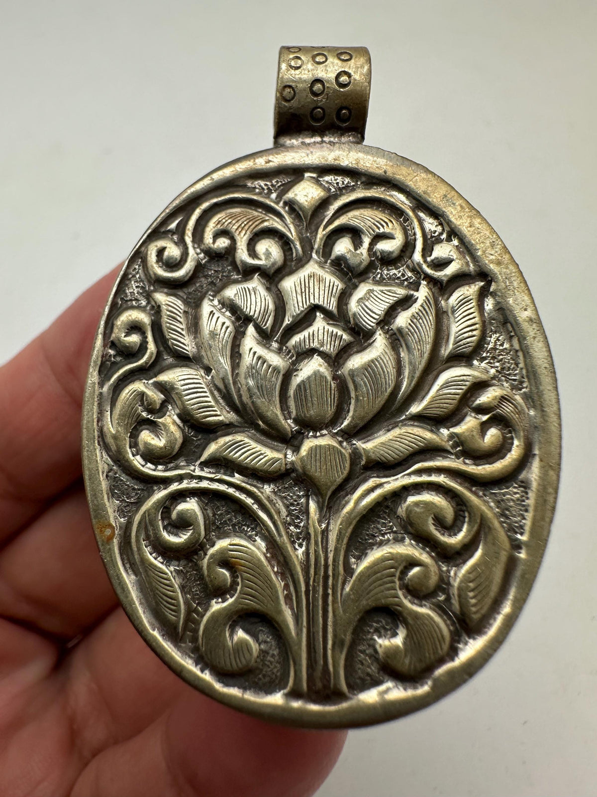 Turquoise pendant, How lite, Tibetan silver, handcrafted,ethnic style,53.8mmX36.3mm