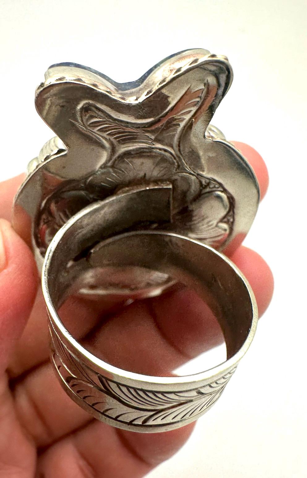 Handcarved moonstone crescent ring, lapis lazuli butterfly ,tibetan silver, adjustable