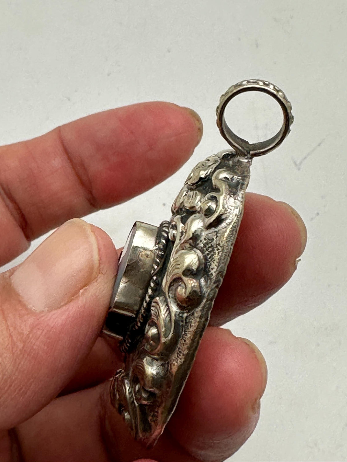 Handcrafted, evil eye,mother of pearl hamsa,Tibetan silver,Bohemian,Nepalese