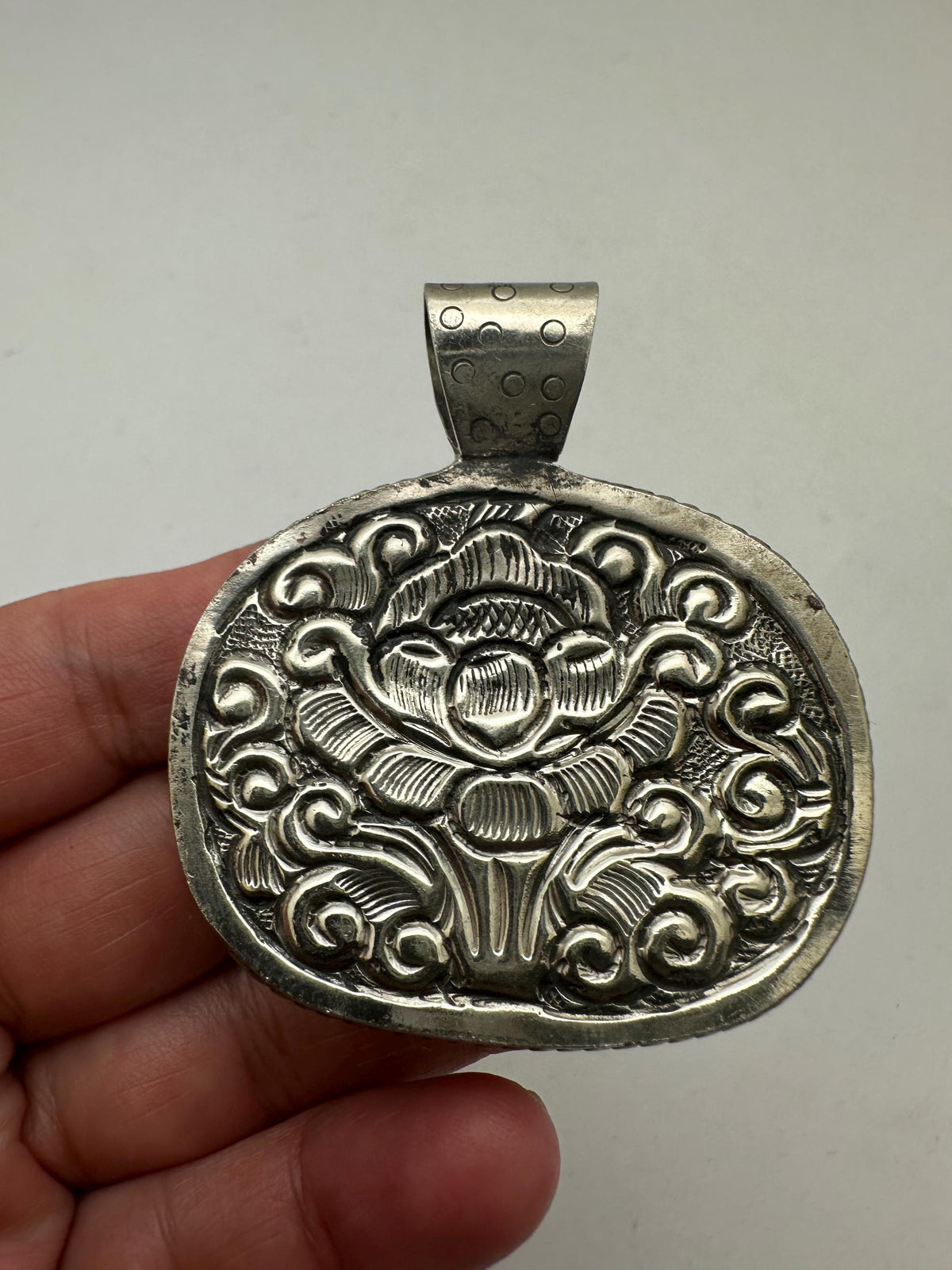 Bone carved cat, Handcrafted, Labradorite, Tibetan silver, Himalayan