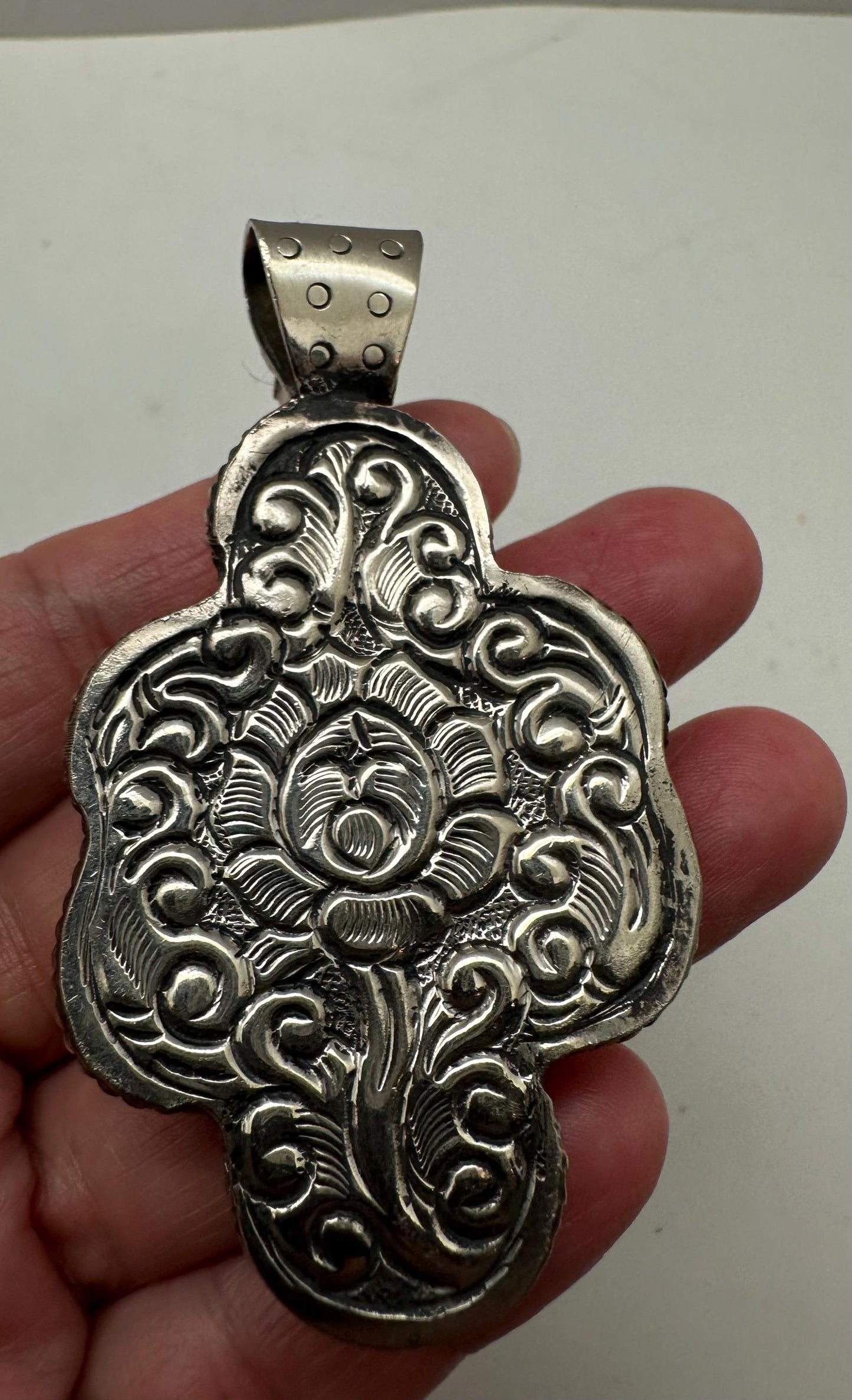 Handcrafted, bone carved endless knot, Tibetan silver, Tibetan Endless Loop Symbol Necklace, Spiritual Protection Jewelry