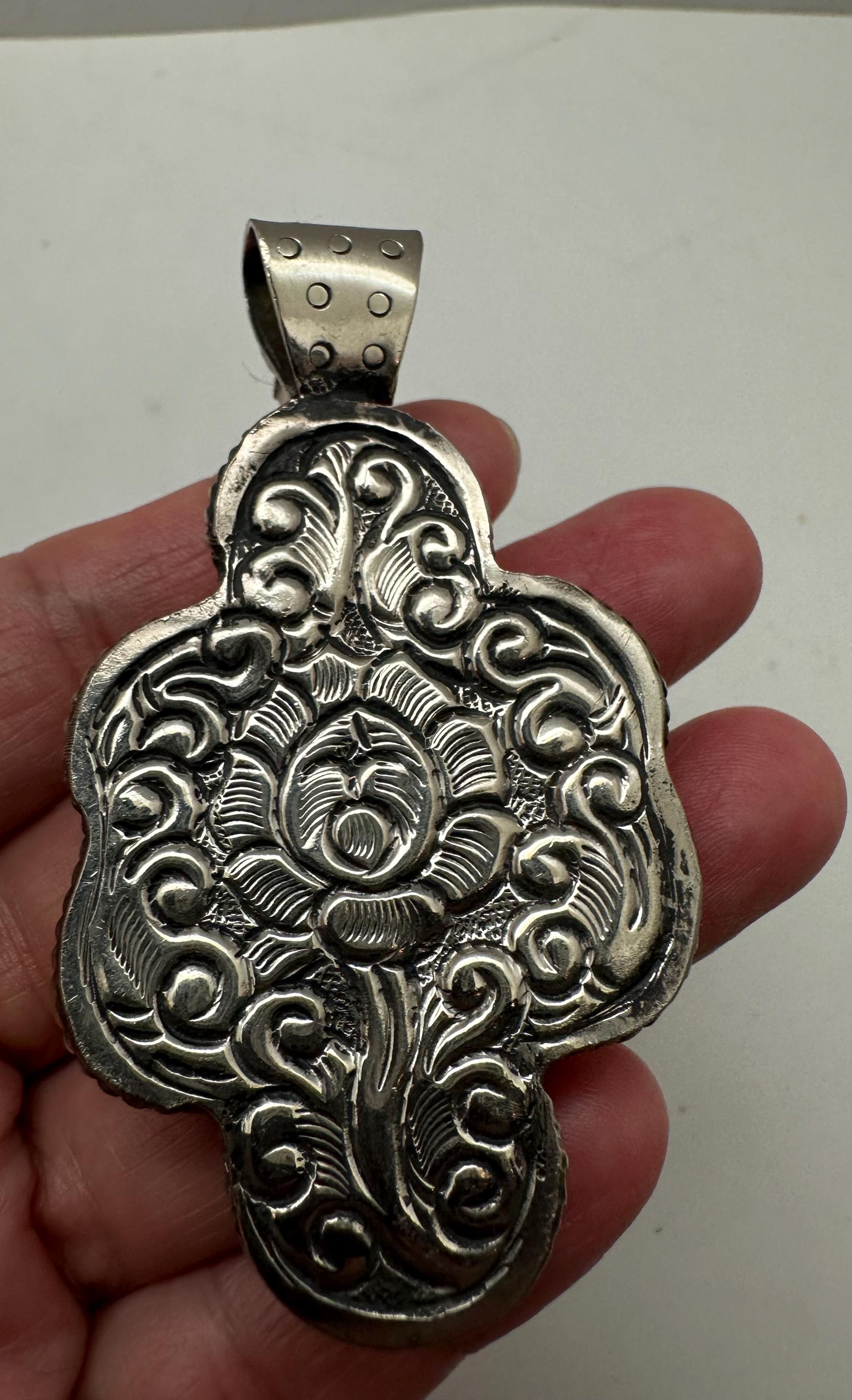 Handcrafted, bone carved endless knot, Tibetan silver, Tibetan Endless Loop Symbol Necklace, Spiritual Protection Jewelry