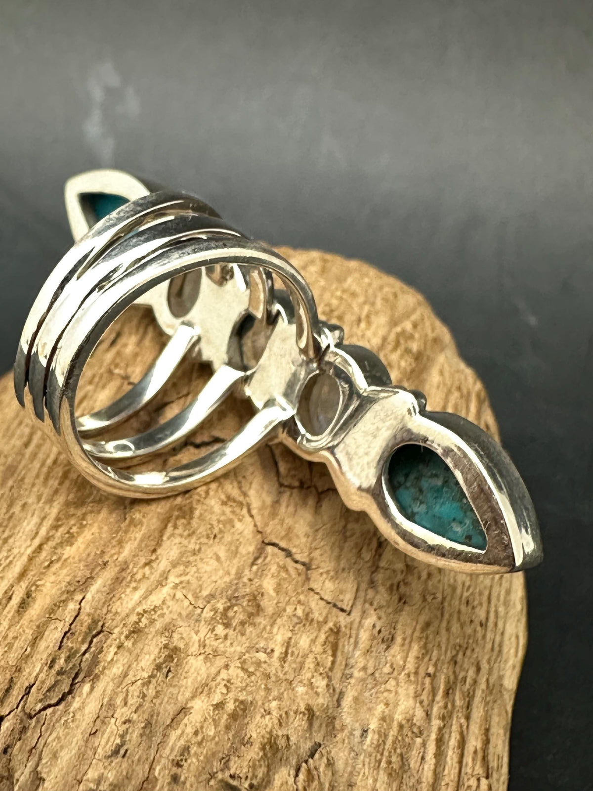 Master handcrafted turquoise with moon stone and topaz with. Sterling silver
