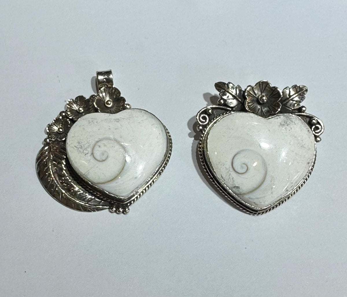 Carved Shiva Eye Heart Pendant, Tibetan Silver,handcrafted,Boho,Shell Heart Pendant ,floral pendant,
