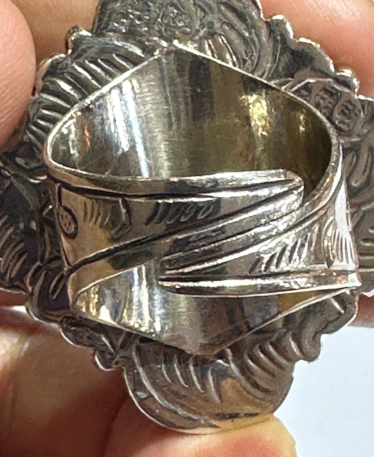 Kyanite ring, handcrafted, floral ring, adjustable,Tibetan silver